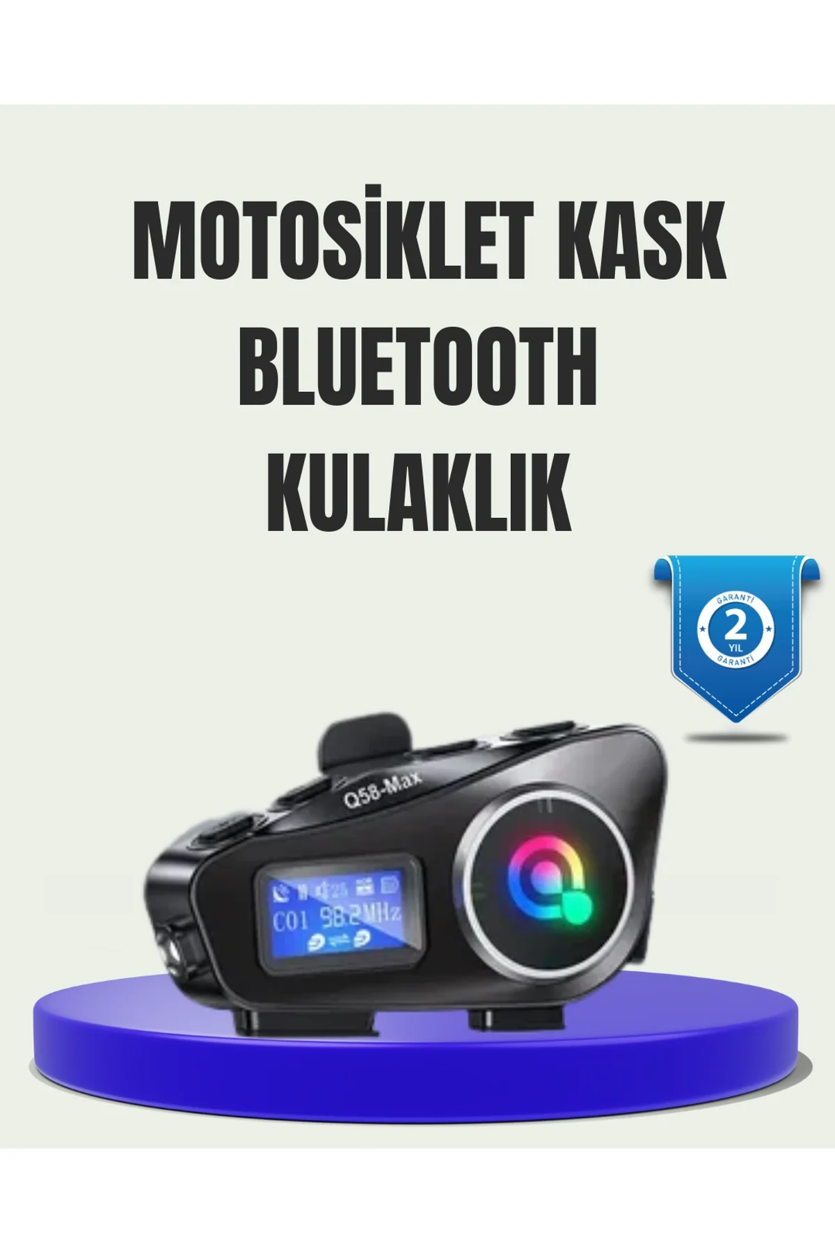 Ip65 Suya Dayanıklı Kask Bluetooth Kulaklık Lcd Ekranlı
