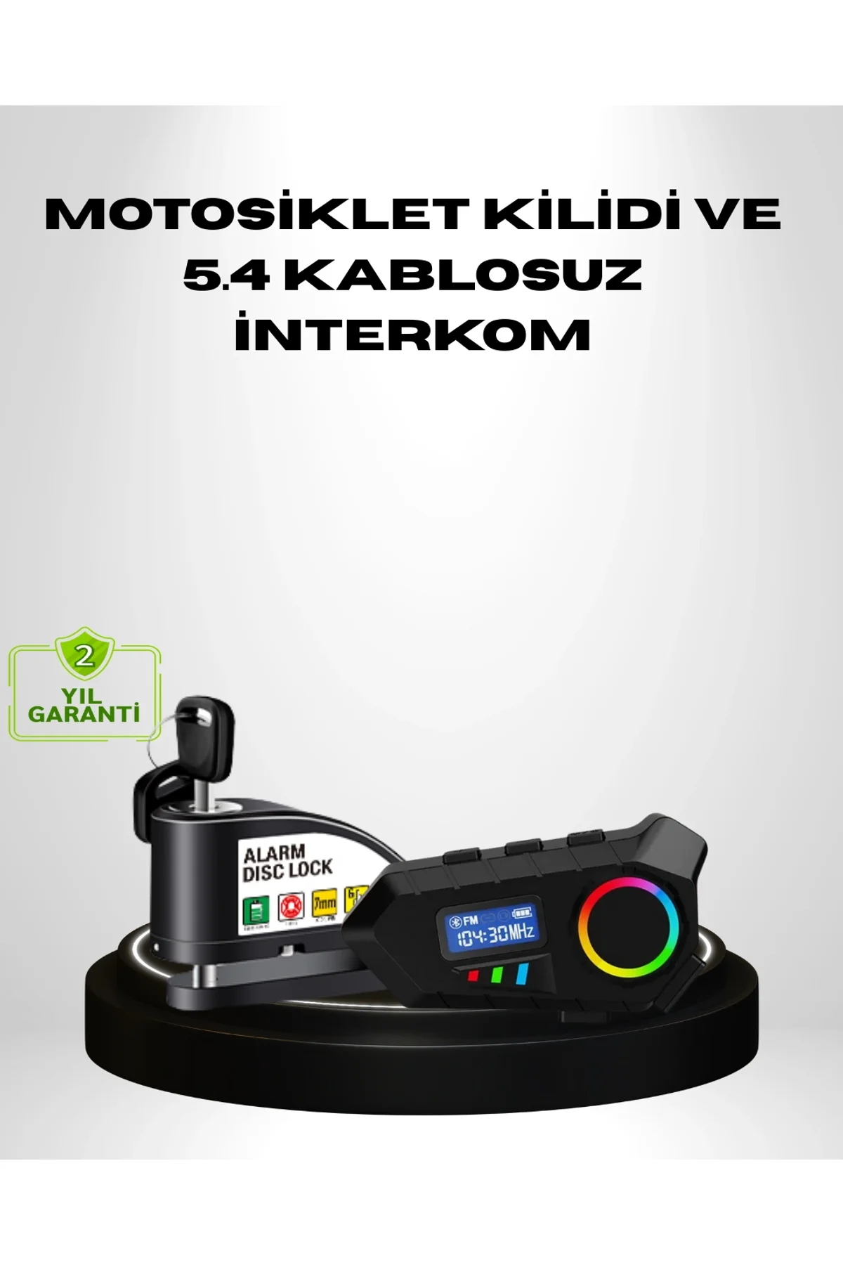 Motosiklet Ve Günlük Kullanım İçin Bluetooth Hoparlör Ve Disk Kilidi Seti