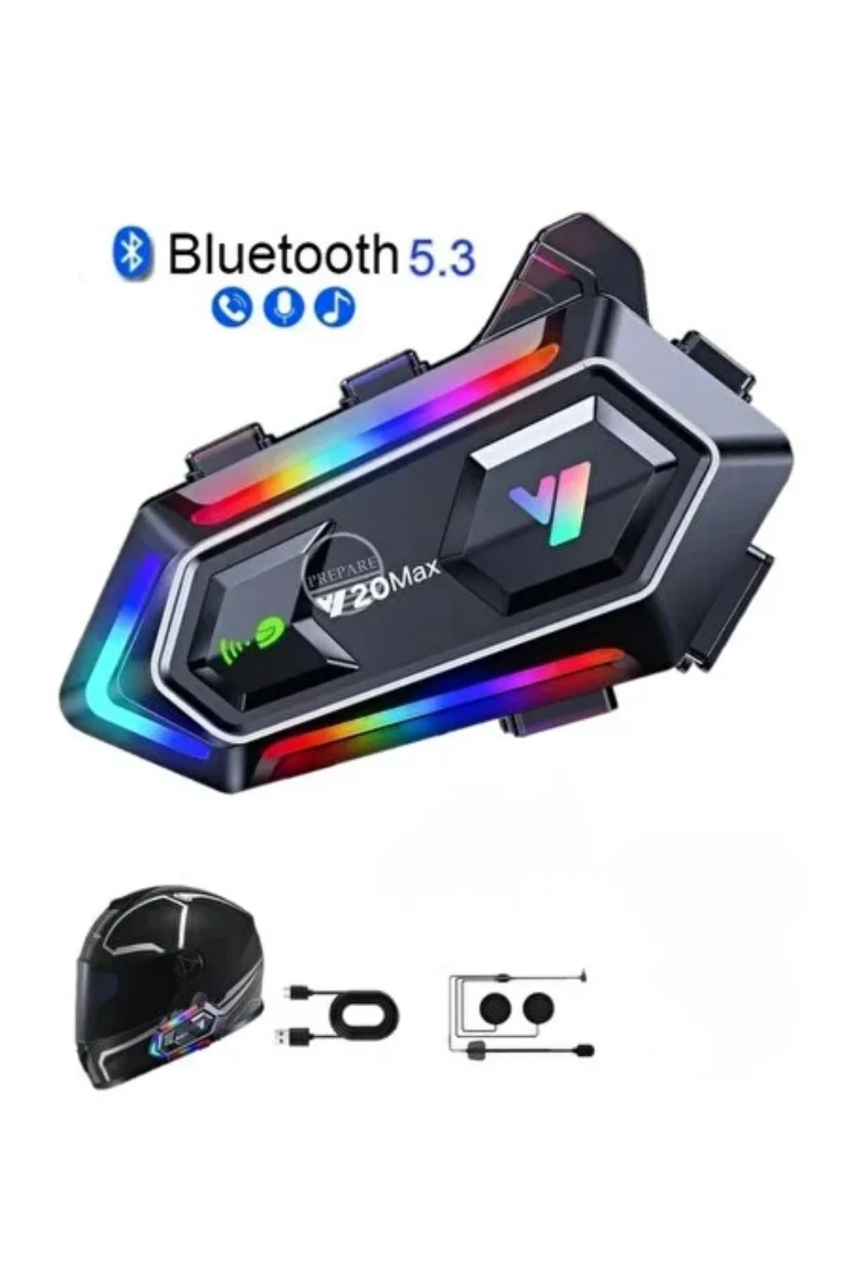 Yeni Nesil Bluetooth 5.3 Motosiklet Intercom Rgb Işıklı 1000m Mesafeli - Just Cheap Store Görsel 4