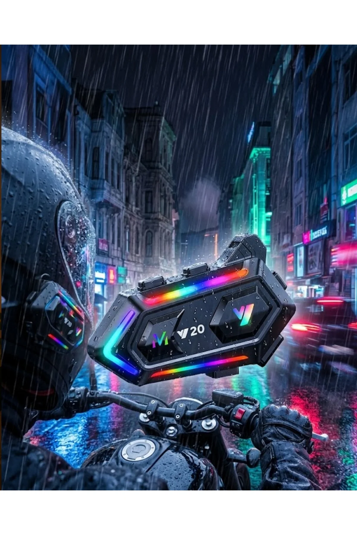 Bluetooth 5.3 Motosiklet Kask Intercom Kulaklık 1000 Metre Ipx6 Su Geçirmez