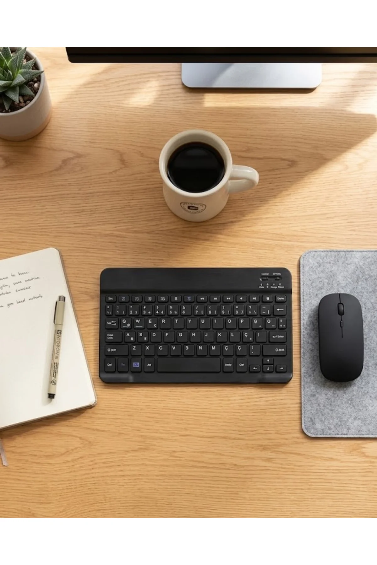 Kablosuz Klavye Ve Mouse Kombosu Bluetooth Uyumlu Sessiz Set
