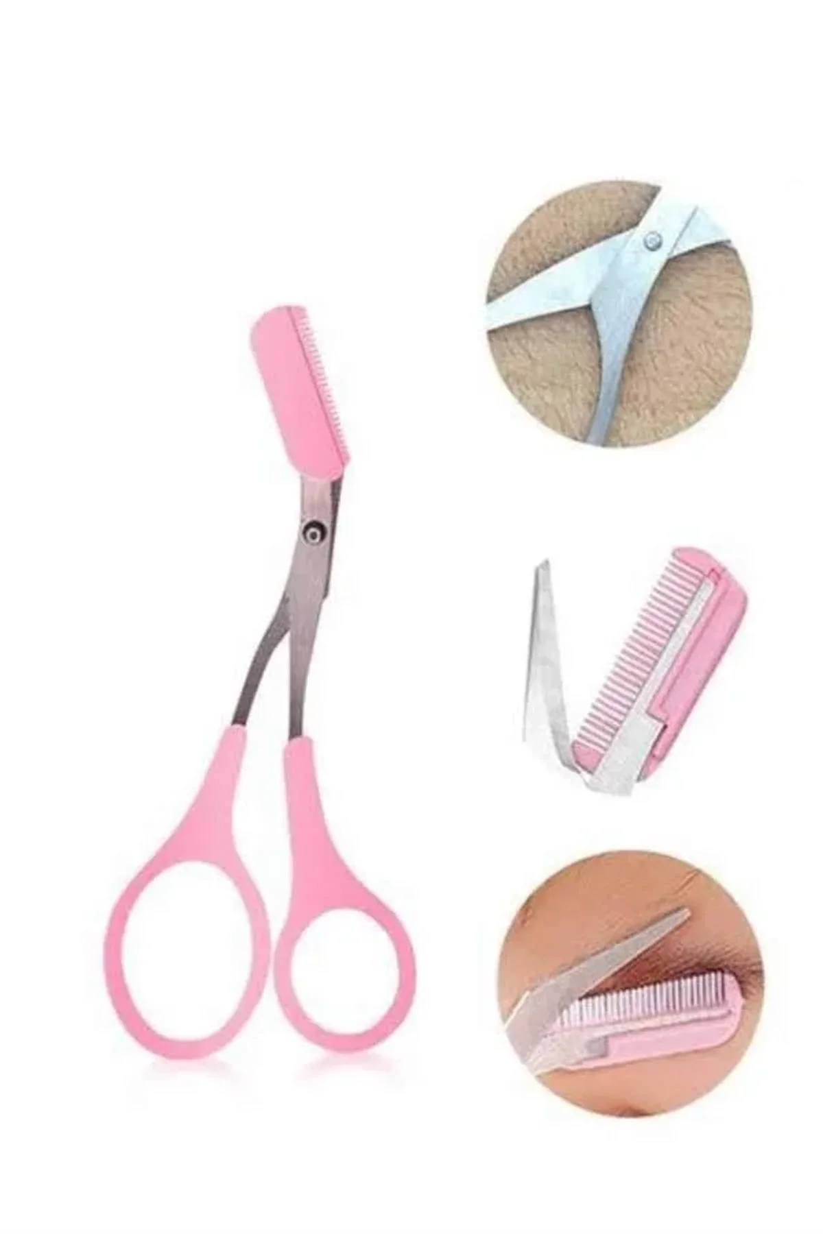 Taraklı Kaş Bıyık Makası Ve Kaş Ustura Seti Kaş Bıyık Tüy Alma Epilasyon Aleti 2'li Set - Just Cheap Store Görsel 2