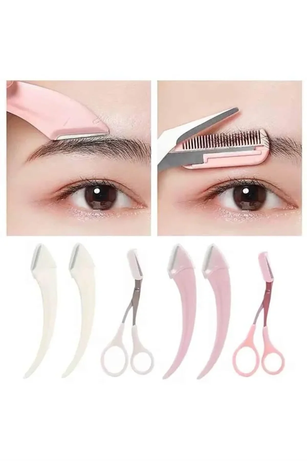 Taraklı Kaş Bıyık Makası Ve Kaş Ustura Seti Kaş Bıyık Tüy Alma Epilasyon Aleti 2'li Set - Just Cheap Store Görsel 5