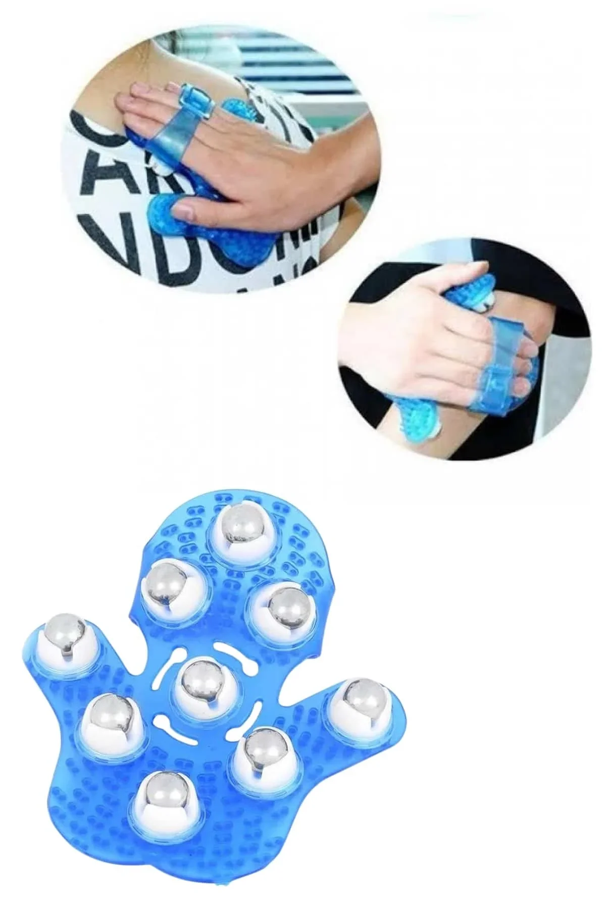 9 Bilyeli Masaj Eldiveni Tüm Vücut Masajına Uygun Kafa Masaj Aleti - Just Cheap Store Görsel 5