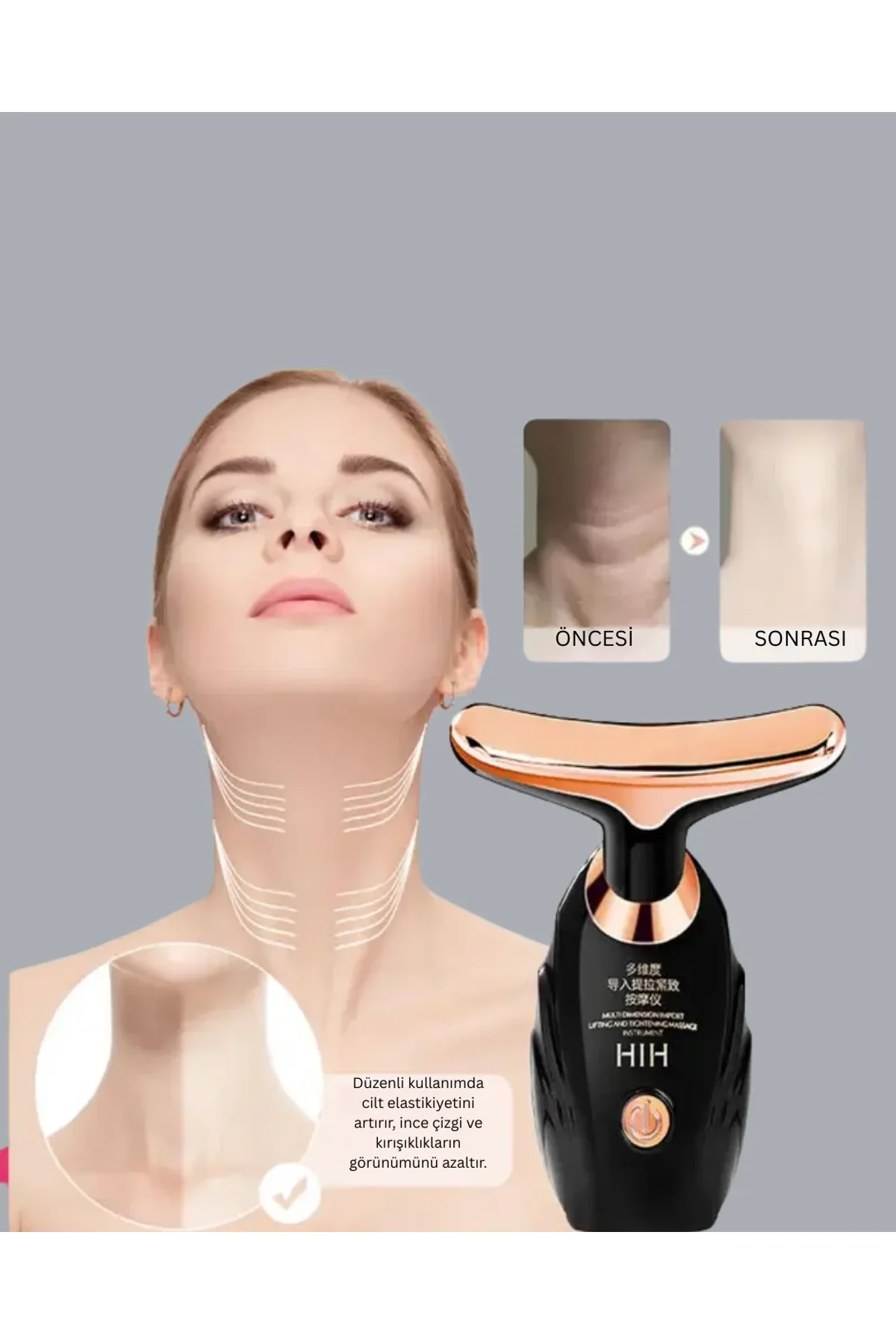 Kırışıklık Karşıtı Ultrasonik Titreşimli Yüz Masaj Aleti - Just Cheap Store Görsel 3