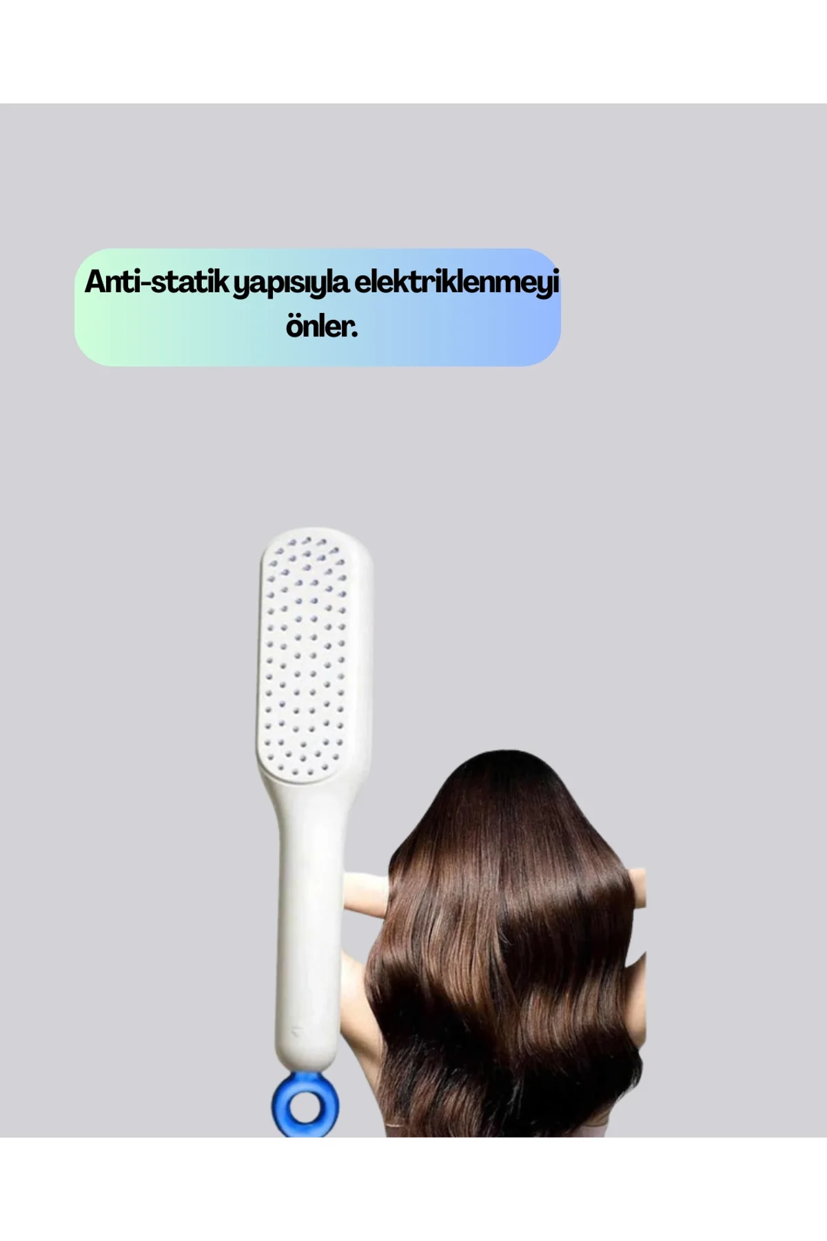 Anti-statik Saç Tarağı – Kolay Temizlenebilir, Silikon Masaj Uçlu, Kompakt Boyut - Just Cheap Store Görsel 5