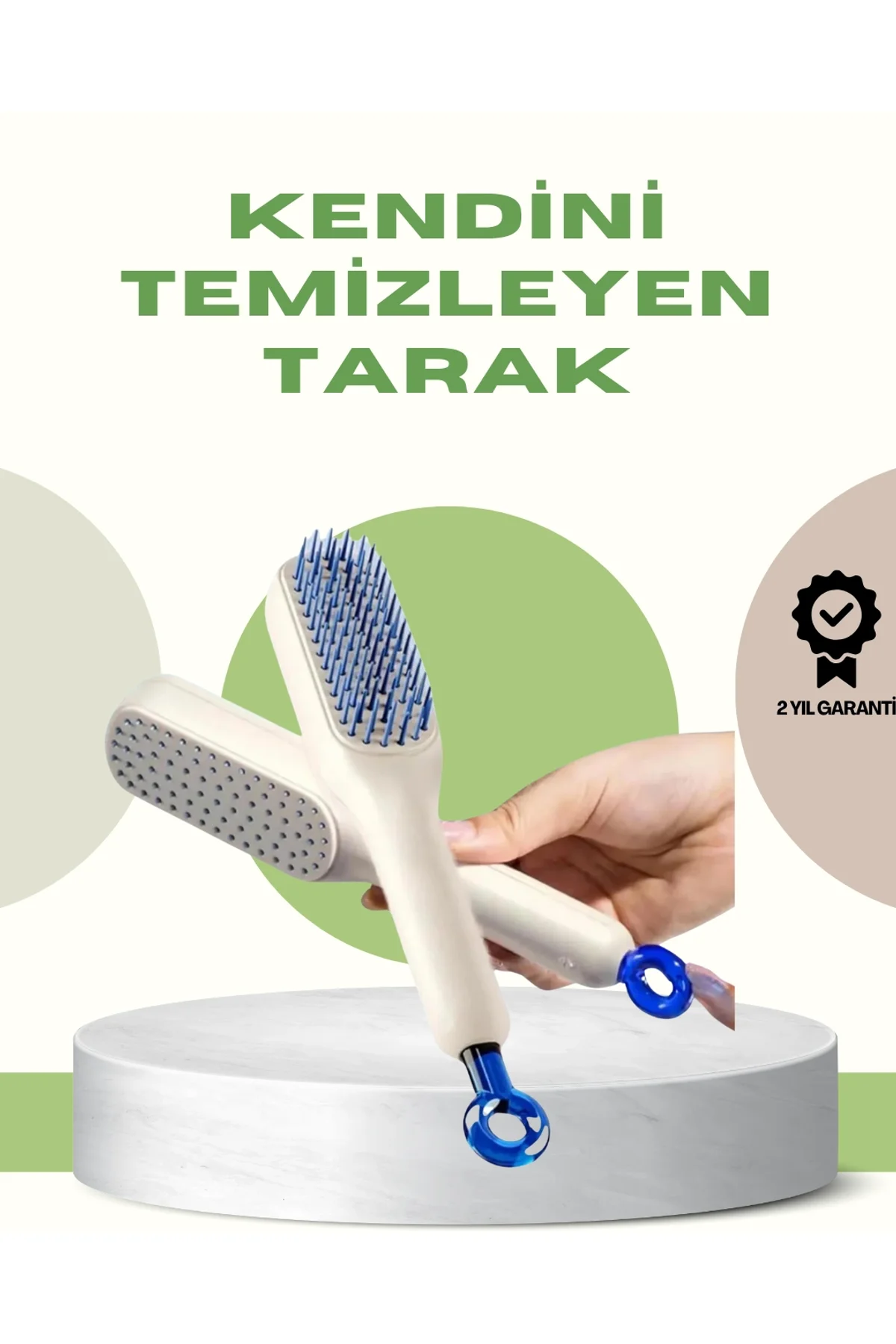 Anti-statik Saç Tarağı – Kolay Temizlenebilir, Silikon Masaj Uçlu, Kompakt Boyut