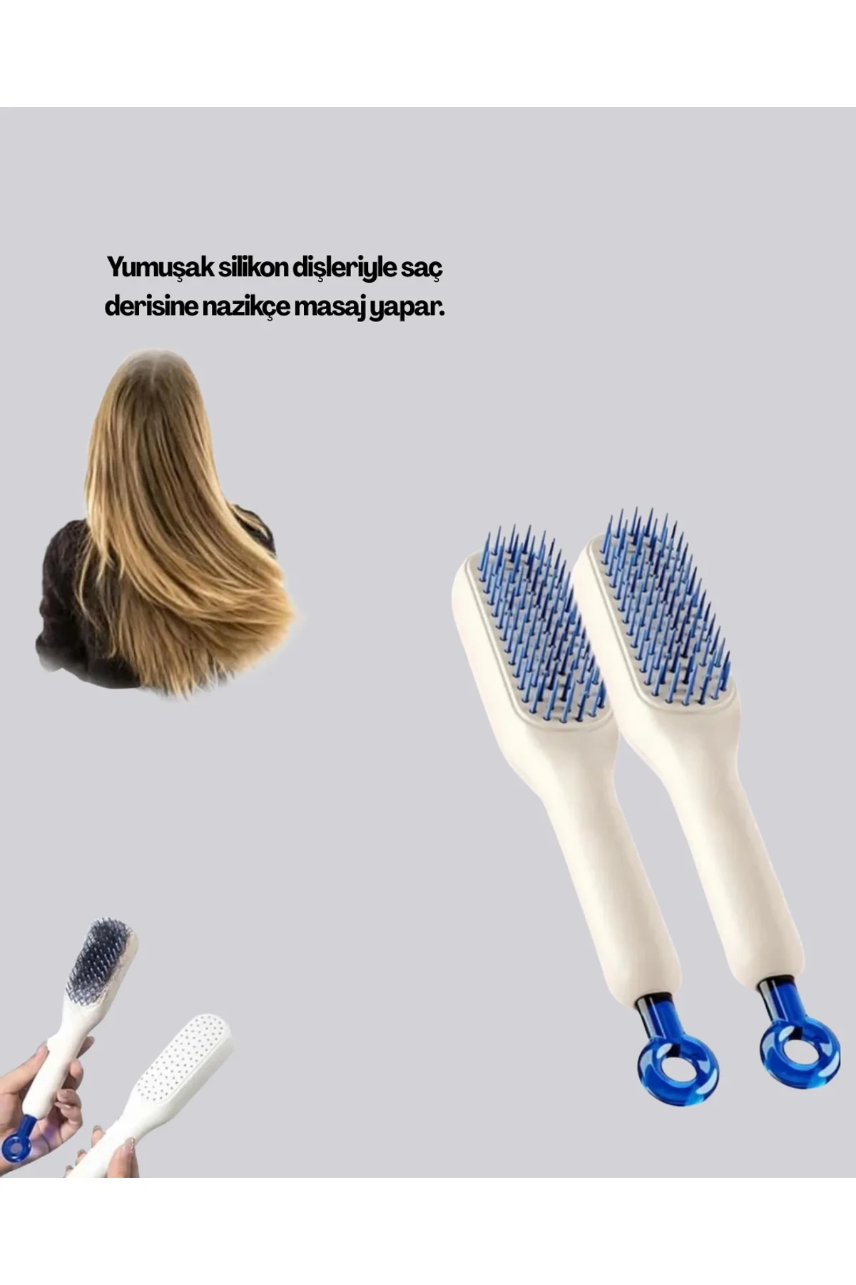 Anti-statik Saç Tarağı – Kolay Temizlenebilir, Silikon Masaj Uçlu, Kompakt Boyut - Just Cheap Store Görsel 4