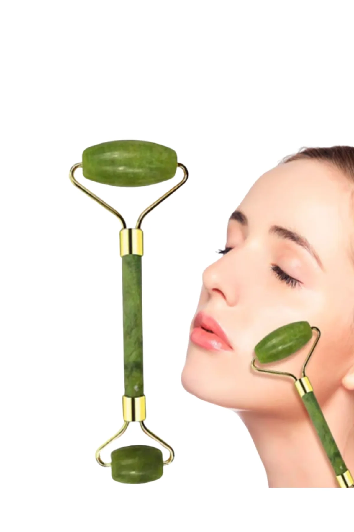 Jade Roller Ve Gua Sha Taşı Yüz Bakım Masaj Seti - Just Cheap Store Görsel 2