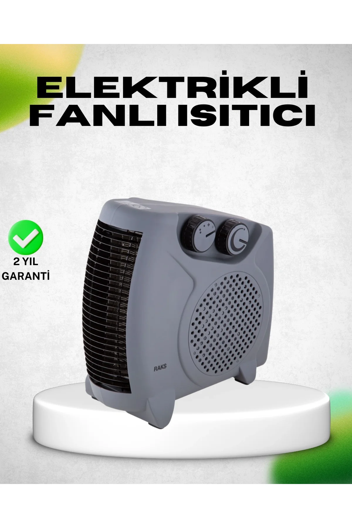 Fanlı Elektrikli Isıtıcı Termostatlı Güvenli Yanmaz Plastik Gövde