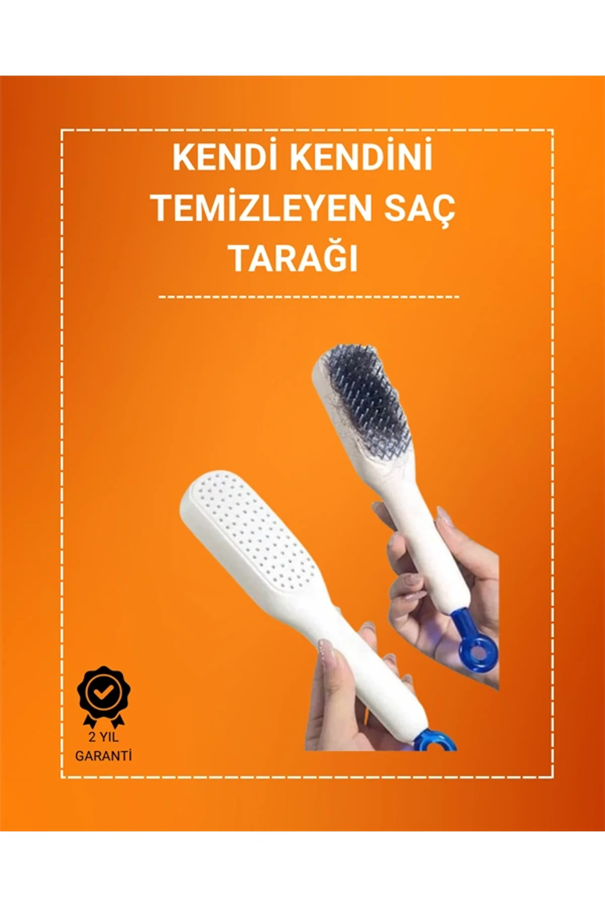 Kafa Derisi Masajlı Saç Tarağı – Kendini Temizleyen, Anti-statik