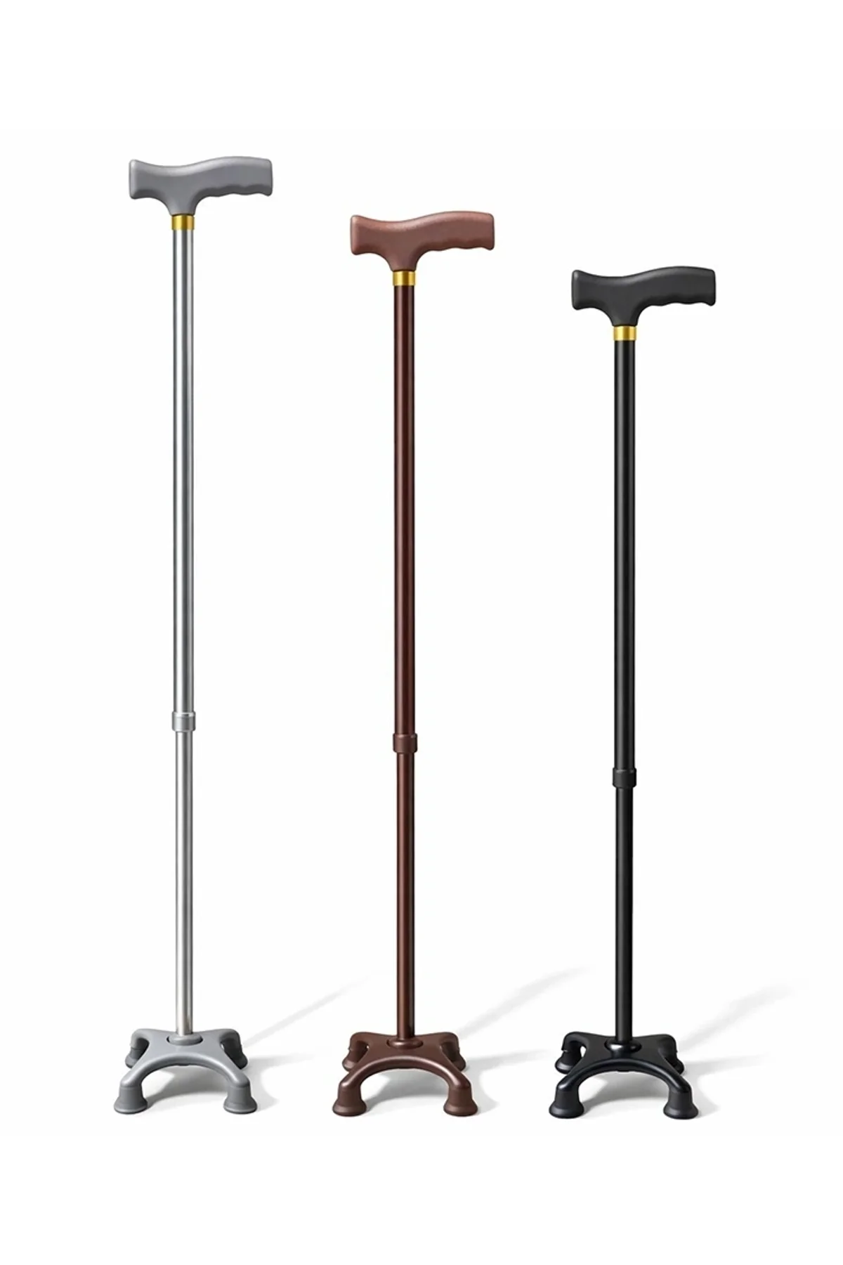 Metal 4 Ayaklı Ayarlanabilir Destek Bastonu - T Saplı Alk5488