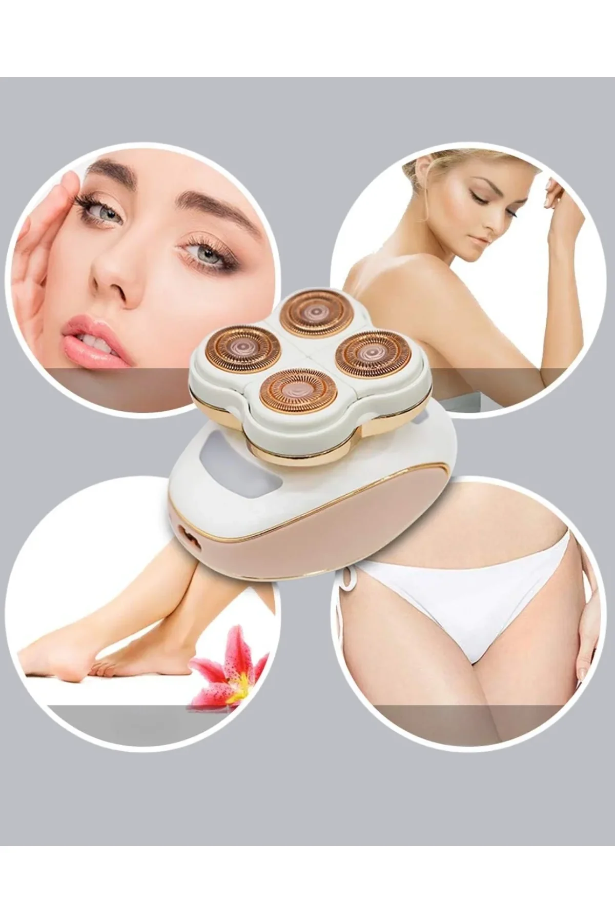 Ağrısız Vücut Tüy Alma Cihazı Dört Başlıklı Pürüzsüz Tıraş - Just Cheap Store Görsel 4