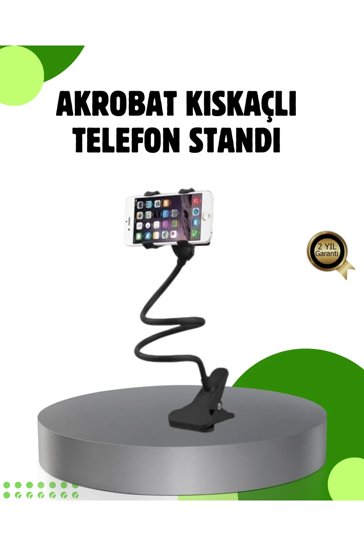 Akrobat Masaüstü Mandallı Telefon Tutucu 360 Derece Dönebilen