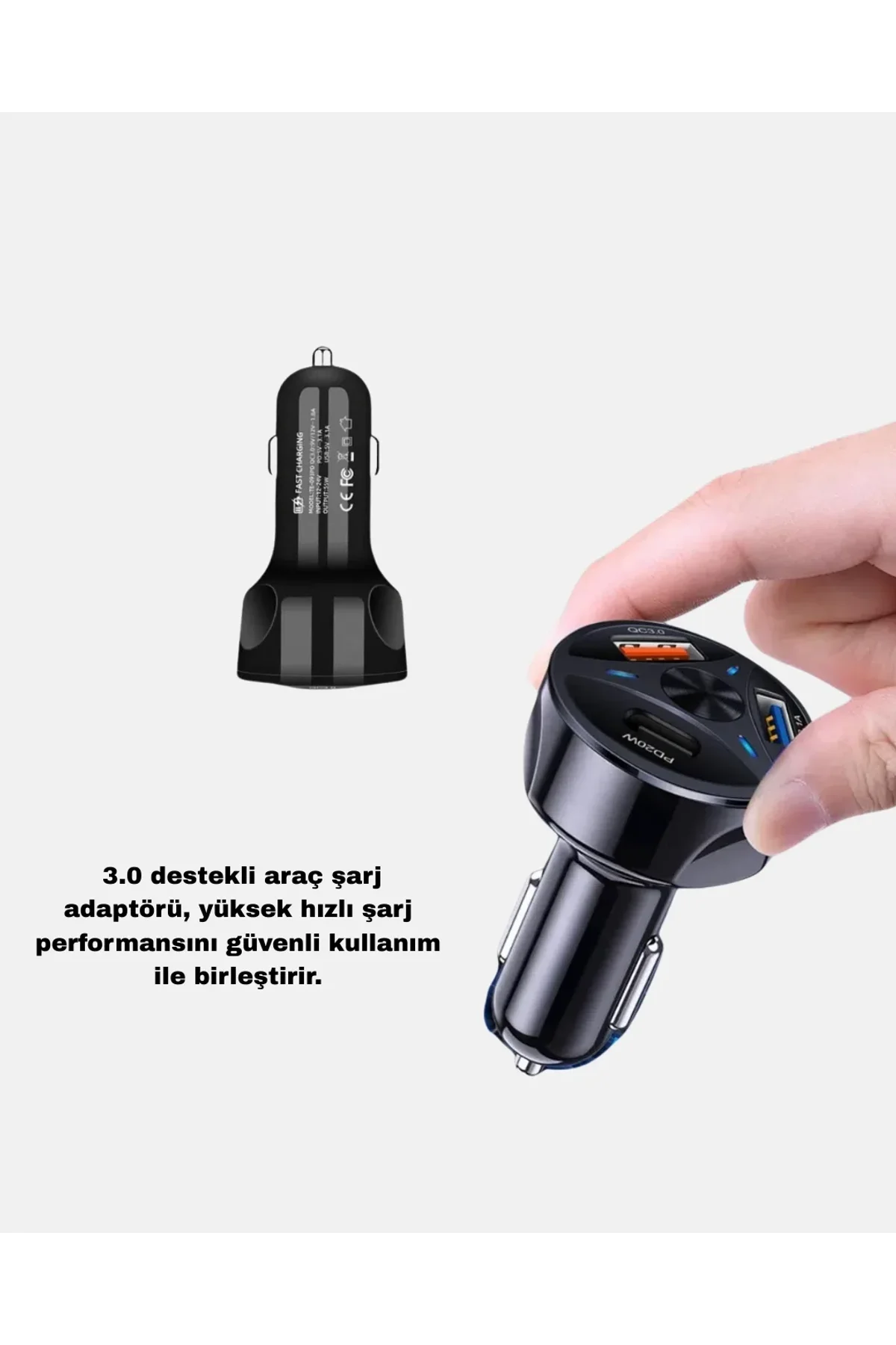 360° Döner Telefon Tutucu Ve 55w Hızlı Araç Şarj Aksesuar Seti - Just Cheap Store Görsel 2