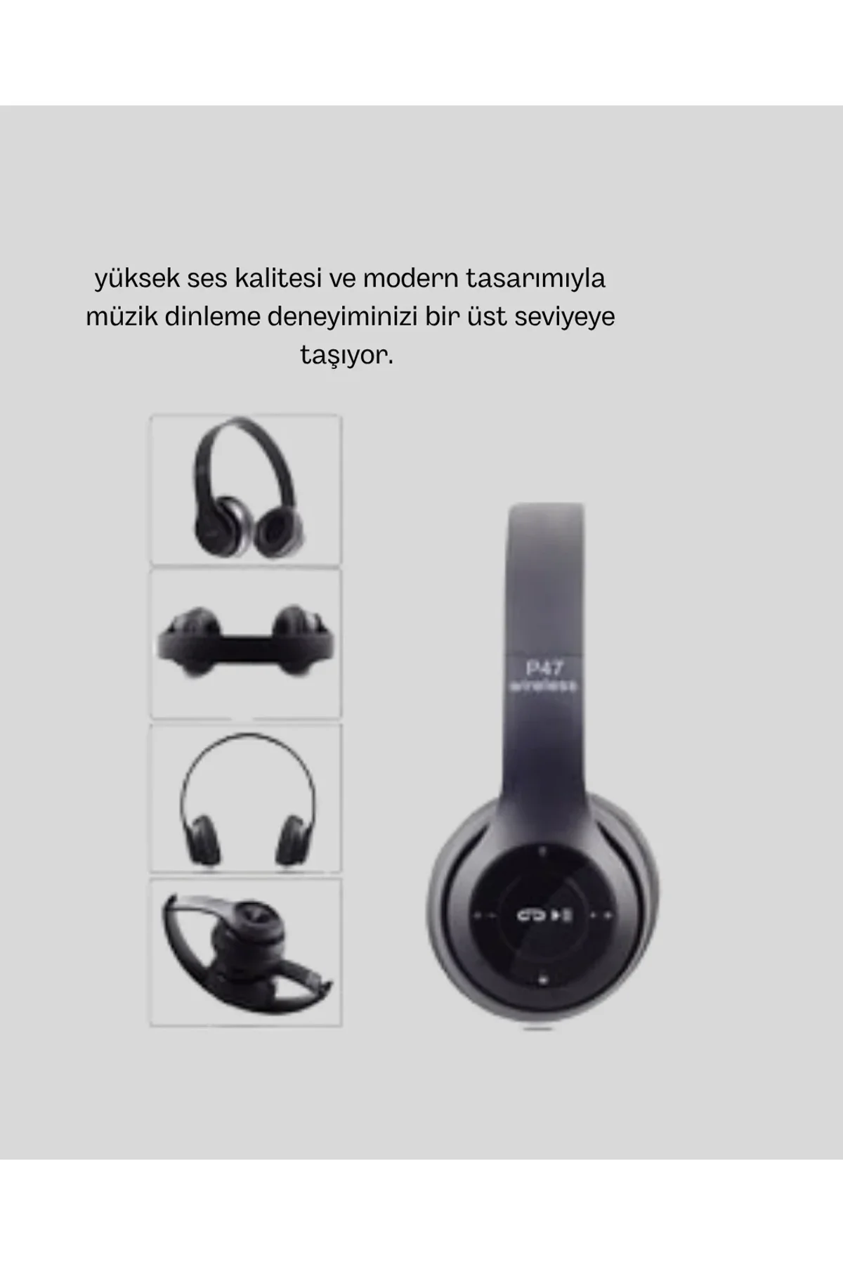 Bluetooth 5.0 Kablosuz Kulaklık – Extra Bass, Tf Kart Desteği, 3.5mm Aux Girişli - Just Cheap Store Görsel 2