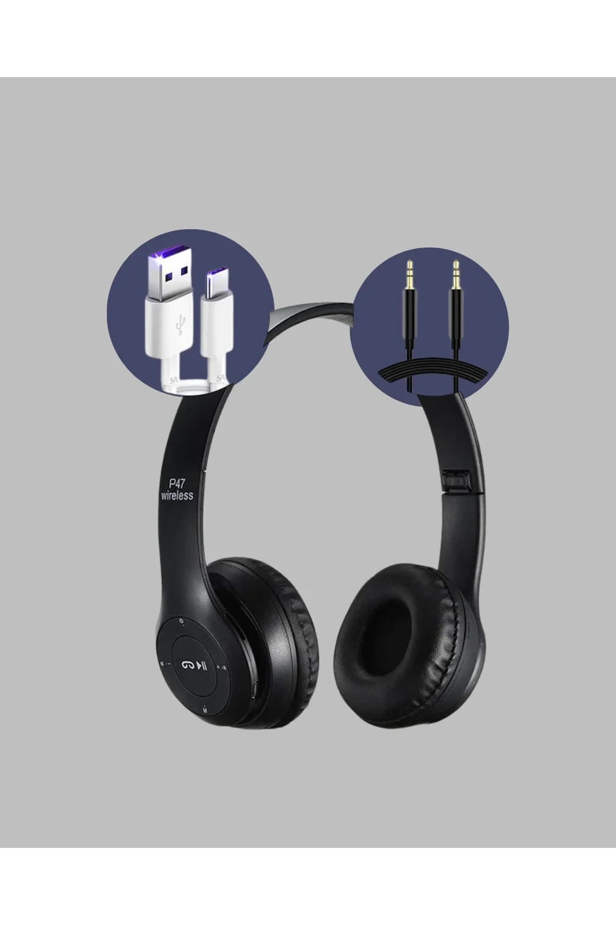 Kablolu &amp; Kablosuz Kullanım Seçeneği Sunan Stereo Bluetooth Kulaklık - Just Cheap Store Görsel 2