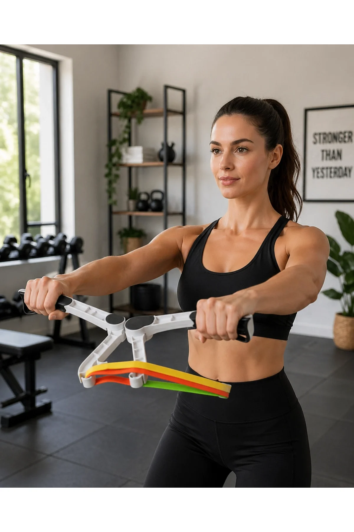 Direnç Bantlı Kol Göğüs Omuz Egzersiz Aleti Evde Fitness Seti