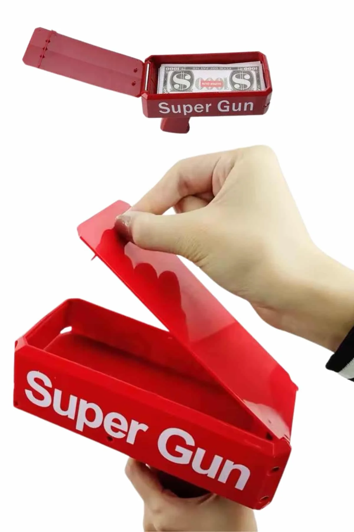 Kırmızı Parti Oyuncağı Para Saçma Fırlatma Tabancası Makinesi Super Money - Just Cheap Store Görsel 2