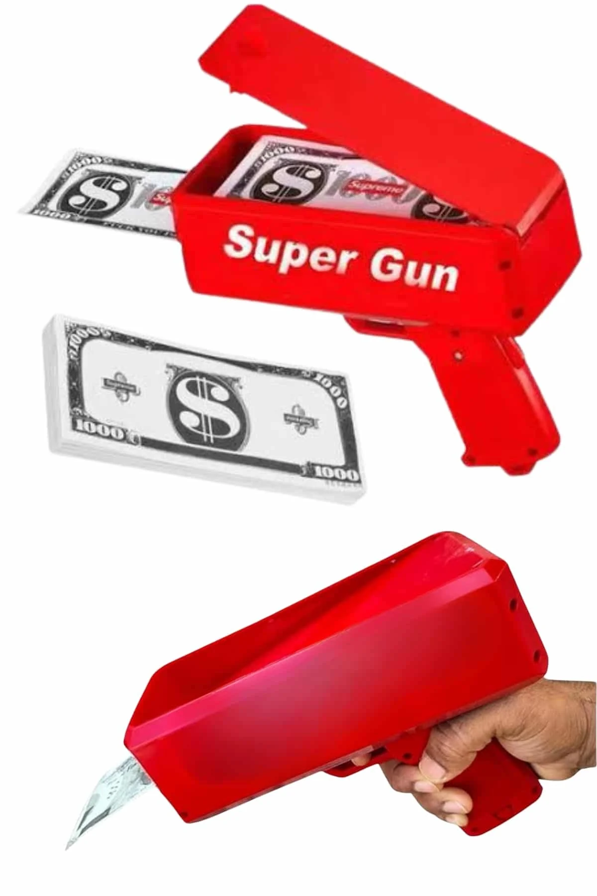 Kırmızı Parti Oyuncağı Para Saçma Fırlatma Tabancası Makinesi Super Money - Just Cheap Store Görsel 5