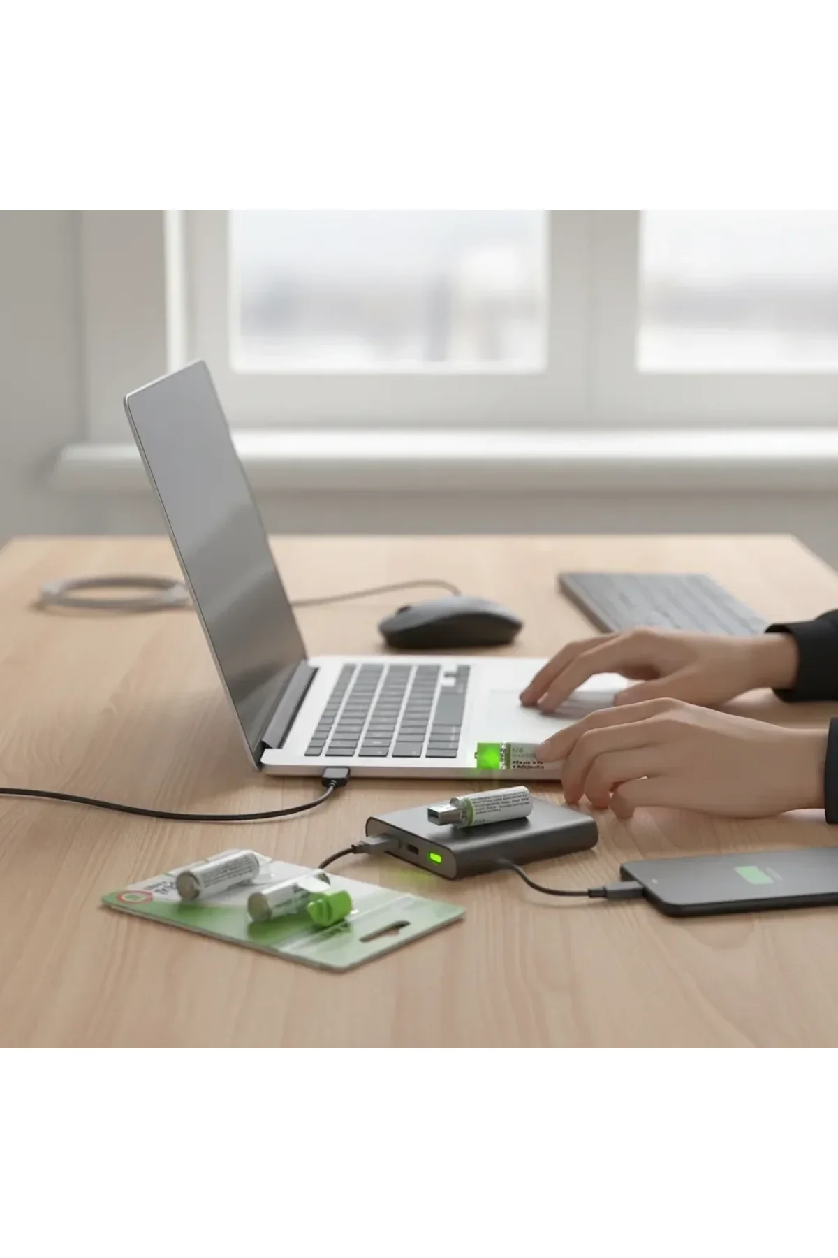 Usb İle Şarj Olabilen 2 Li 1450 Mah Lityum Kalın Şarjlı Kalem Pil - Just Cheap Store Görsel 2