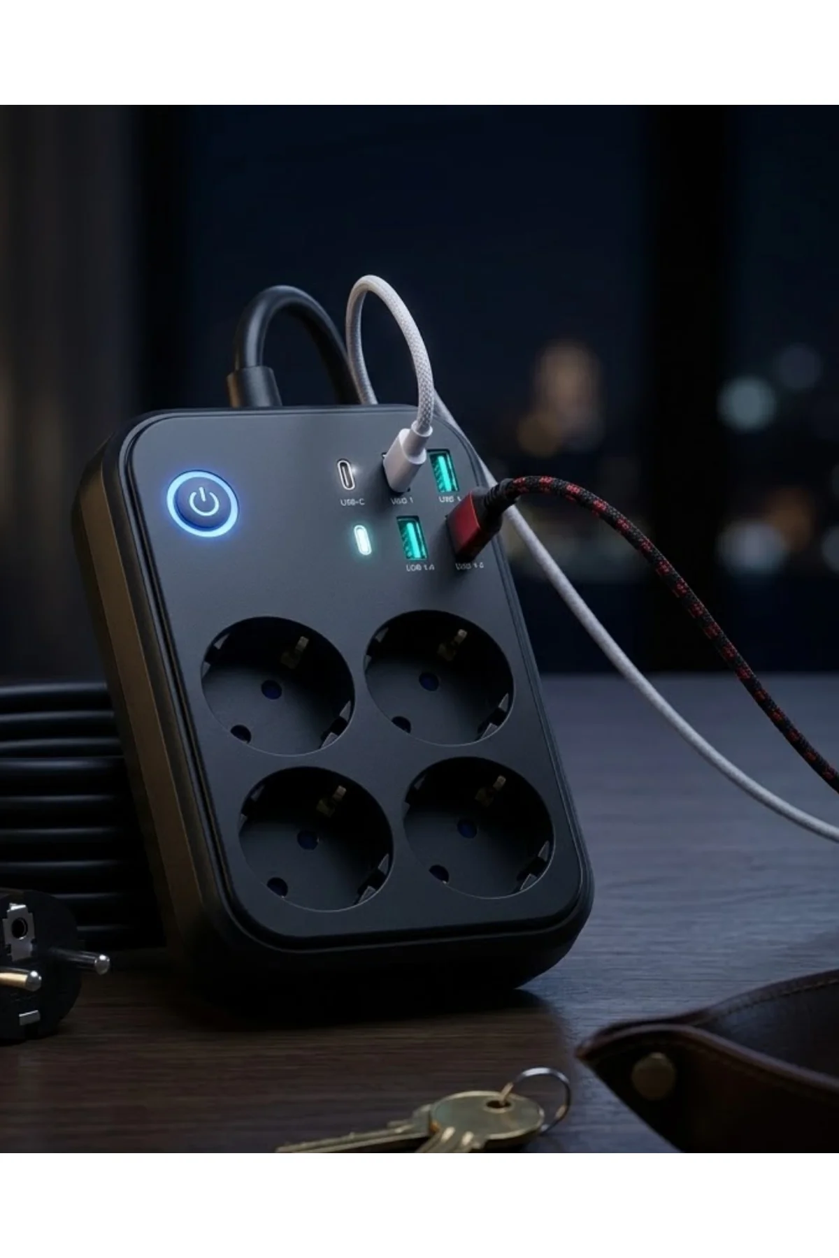 Akım Korumalı Uzatma Prizi 4 Usb 2 Type C Dayanıklı Ve Güvenli Tasarım