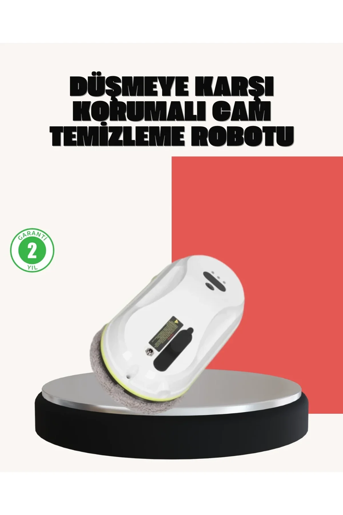 Ups Destekli Düşmeye Karşı Korumalı Cam Temizleme Robotu