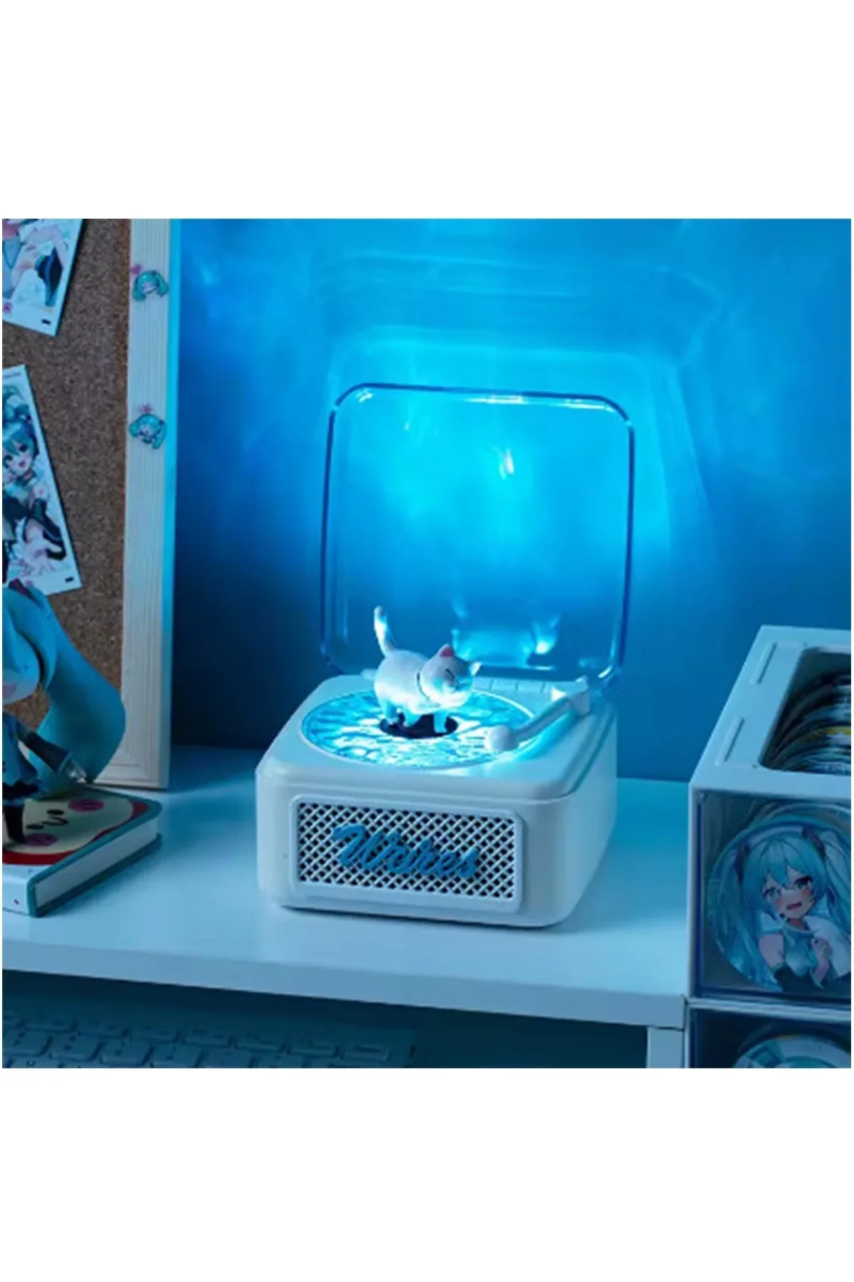 Nostalji Mini Plak Görünümlü Radyolu Bluetooth Hoparlör 3d Ses Dalgası Retro Müzik Plak Beyaz - Just Cheap Store Görsel 4