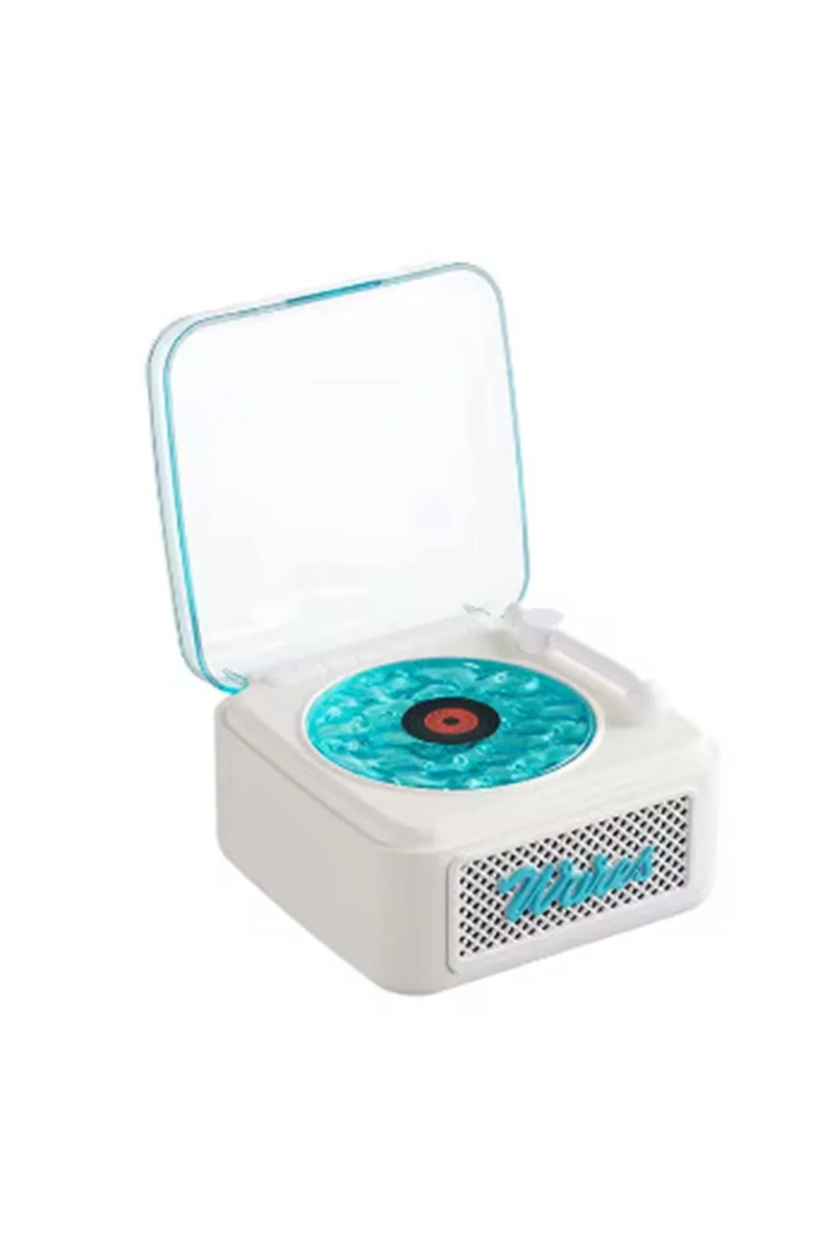 Nostalji Mini Plak Görünümlü Radyolu Bluetooth Hoparlör 3d Ses Dalgası Retro Müzik Plak Beyaz - Just Cheap Store Görsel 2