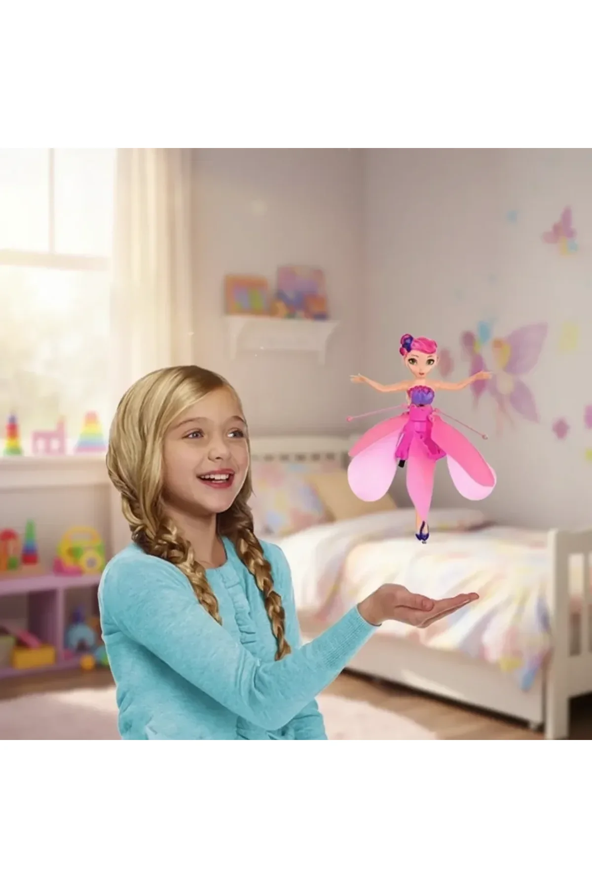 Uçan Peri Oyuncak Usb Kablolu Ve Şarj Edilebilir Oyuncak Pembe Renkli
