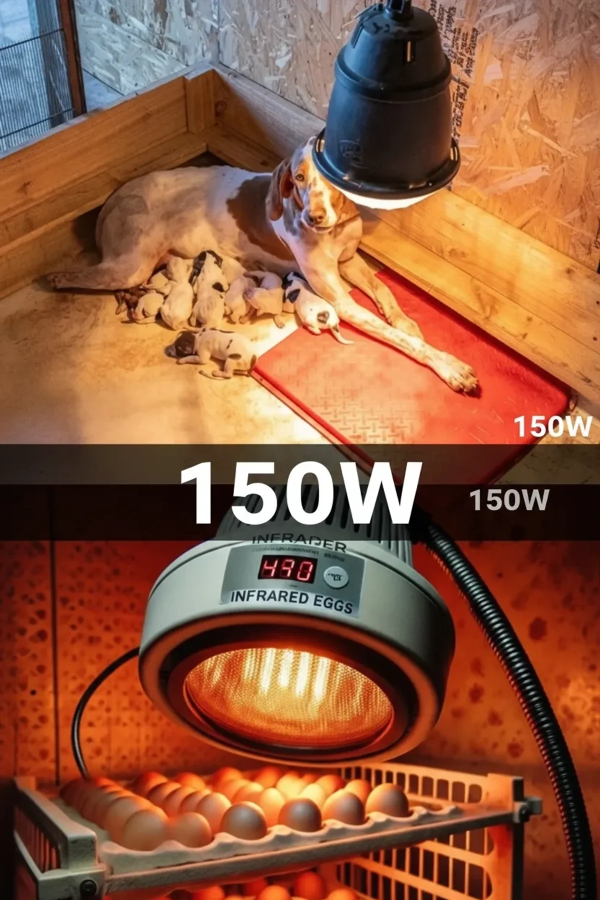 150w Kızılötesi (infrared) Isıtıcılı Hayvan Isıtma Ve Kuluçka Lambası (kırmızı Işık) E27 (kalın Duy) - Just Cheap Store Görsel 2