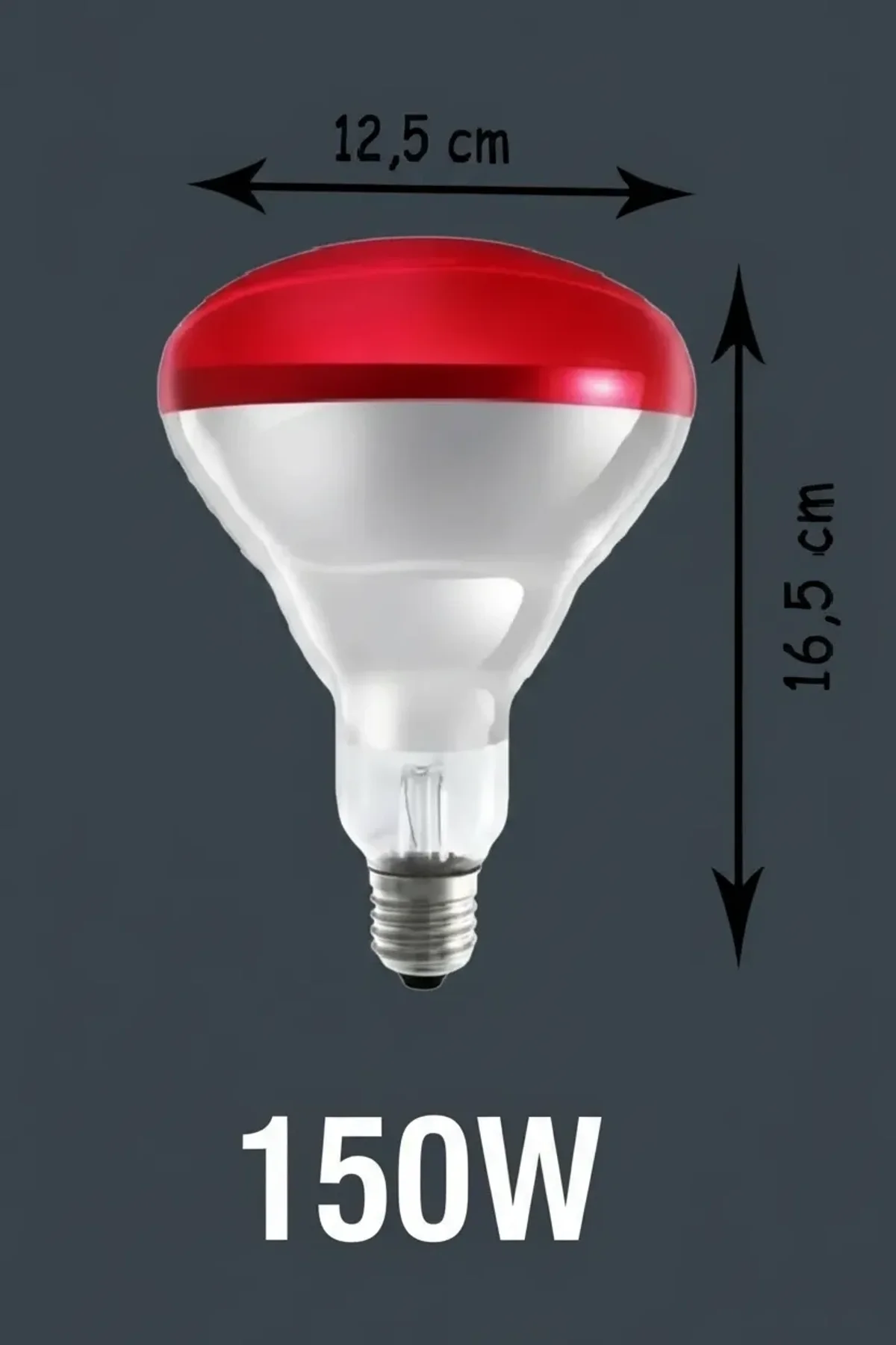 150w Kızılötesi (infrared) Isıtıcılı Hayvan Isıtma Ve Kuluçka Lambası (kırmızı Işık) E27 (kalın Duy) - Just Cheap Store Görsel 3