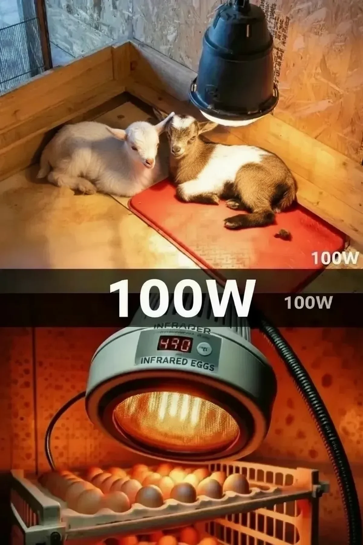 100w Kızılötesi (infrared) Isıtıcılı Hayvan Isıtma Ve Kuluçka Lambası (kırmızı Işık) E27 (kalın Duy) - Just Cheap Store Görsel 3