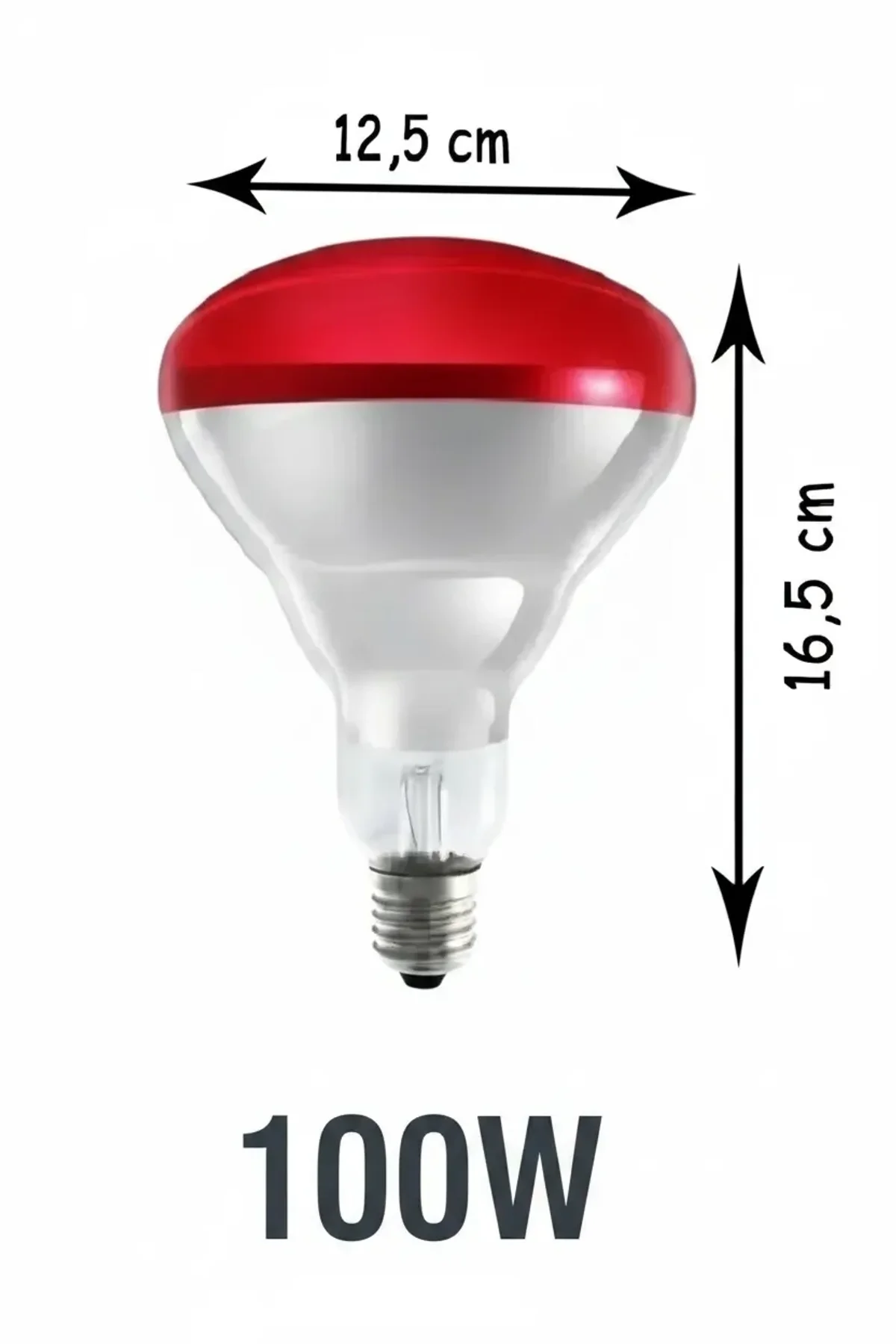 100w Kızılötesi (infrared) Isıtıcılı Hayvan Isıtma Ve Kuluçka Lambası (kırmızı Işık) E27 (kalın Duy) - Just Cheap Store Görsel 5
