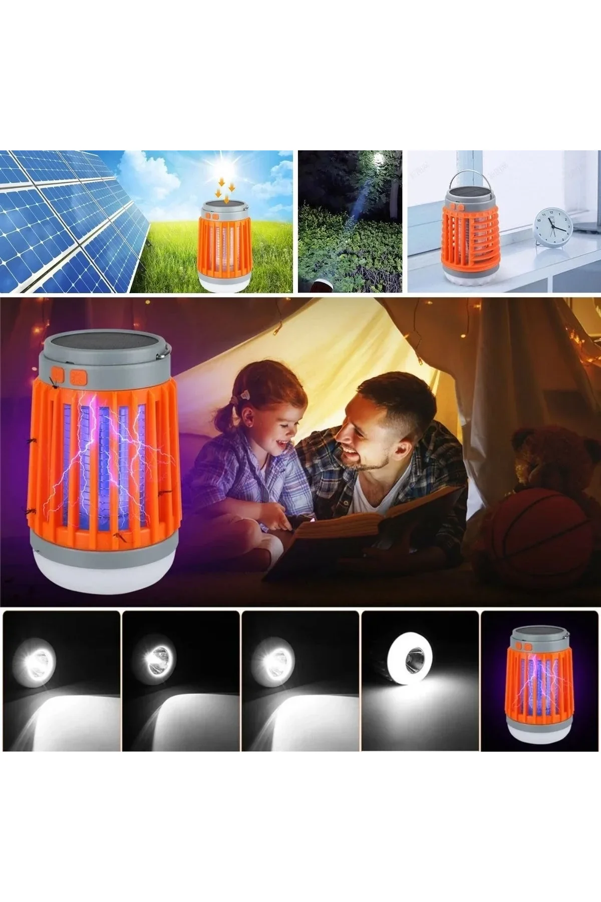Askılı Solar Enerji İle Şarj Olabilen Sinek Öldürücü Kamp Feneri Işıldak - Just Cheap Store Görsel 4
