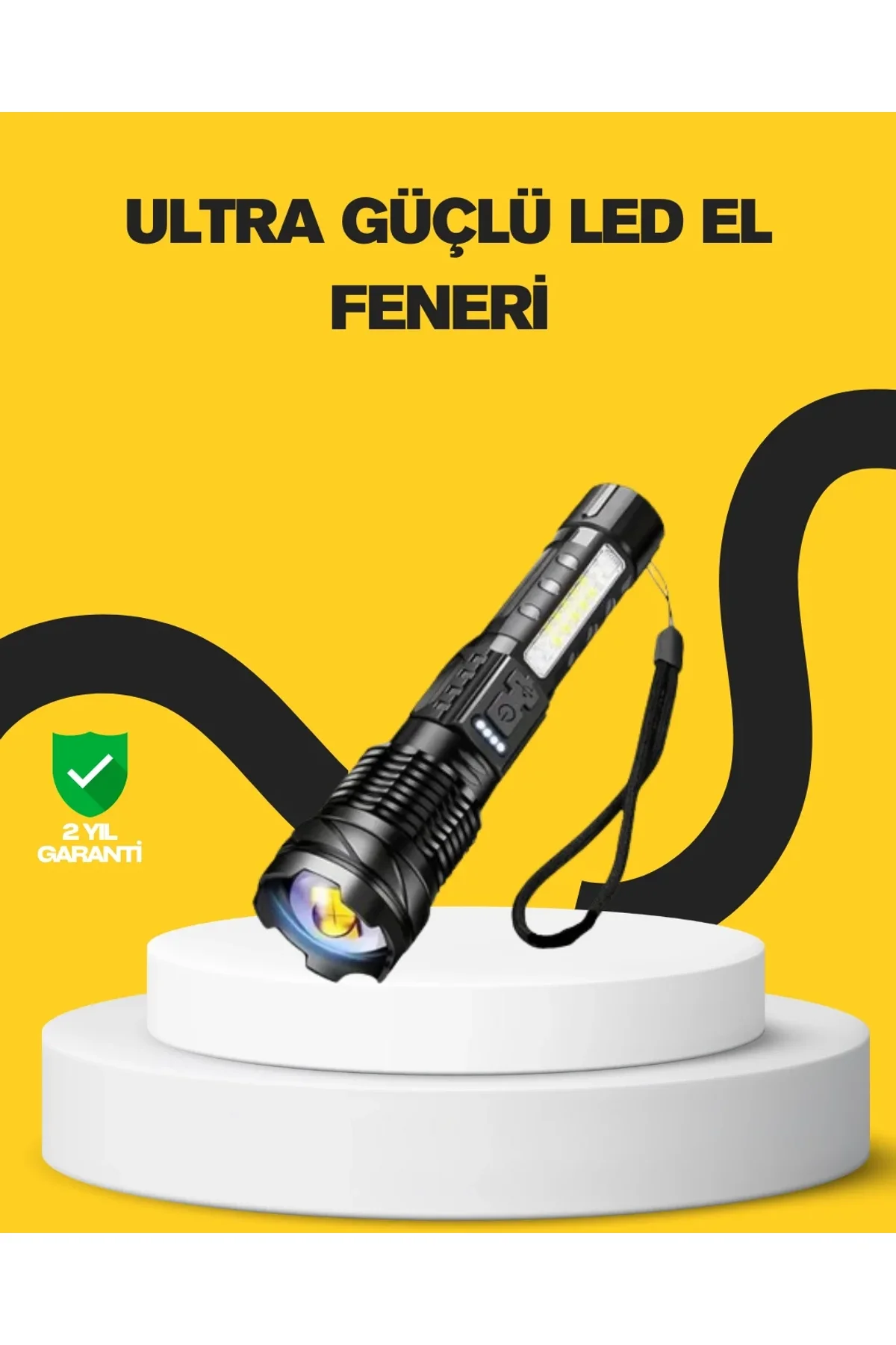 Güçlü Led El Feneri Şarj Edilebilir Çok Modlu - Just Cheap Store Görsel 2