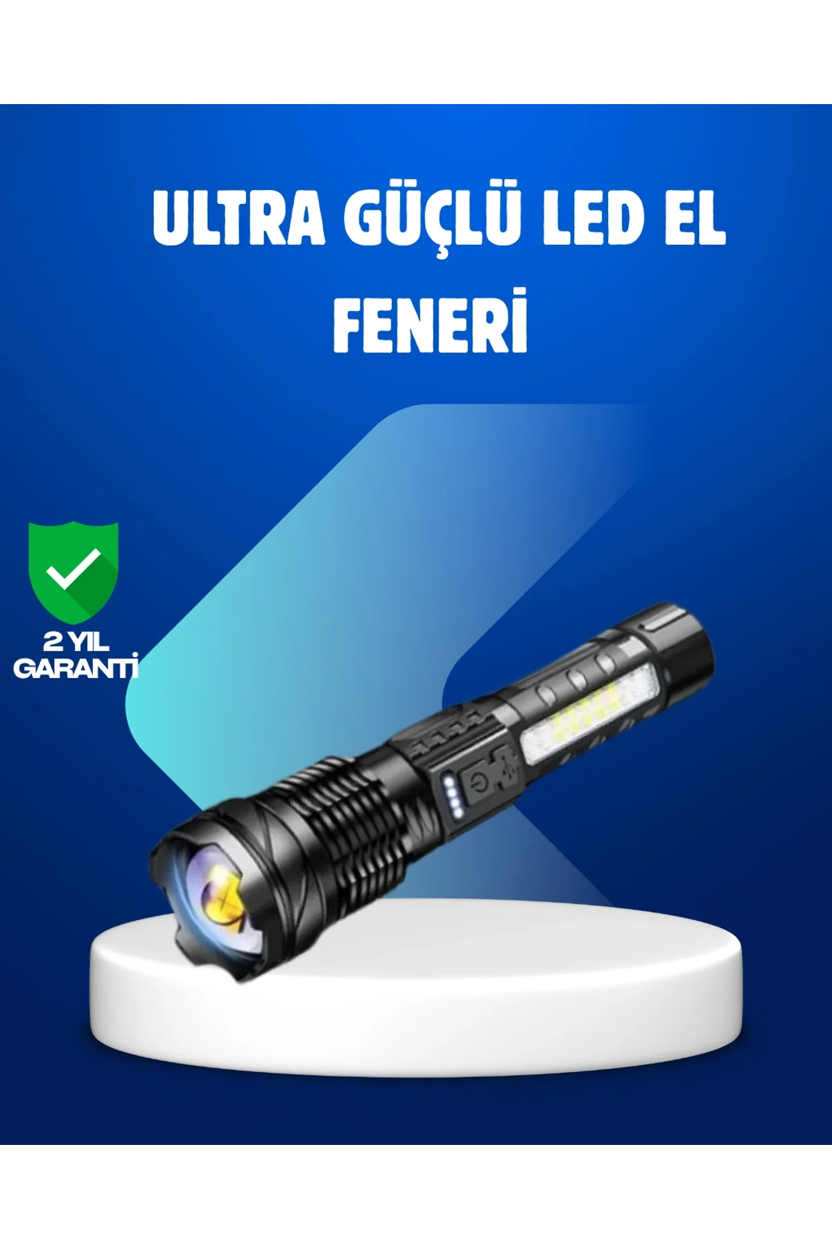 Güçlü Led El Feneri Şarj Edilebilir Çok Modlu