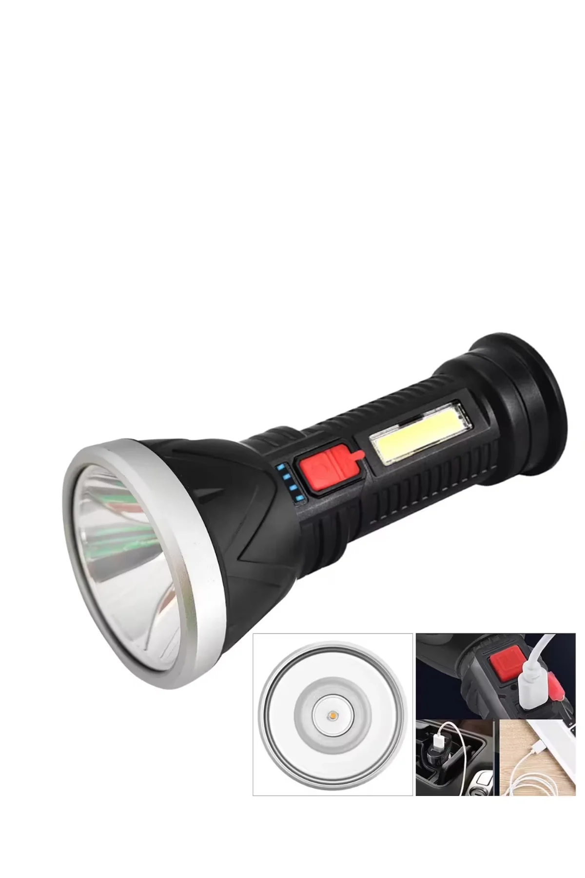Şarjlı Uzun Menzilli El Feneri 9 Led Dayanıklı Ve Güçlü - Just Cheap Store Görsel 4