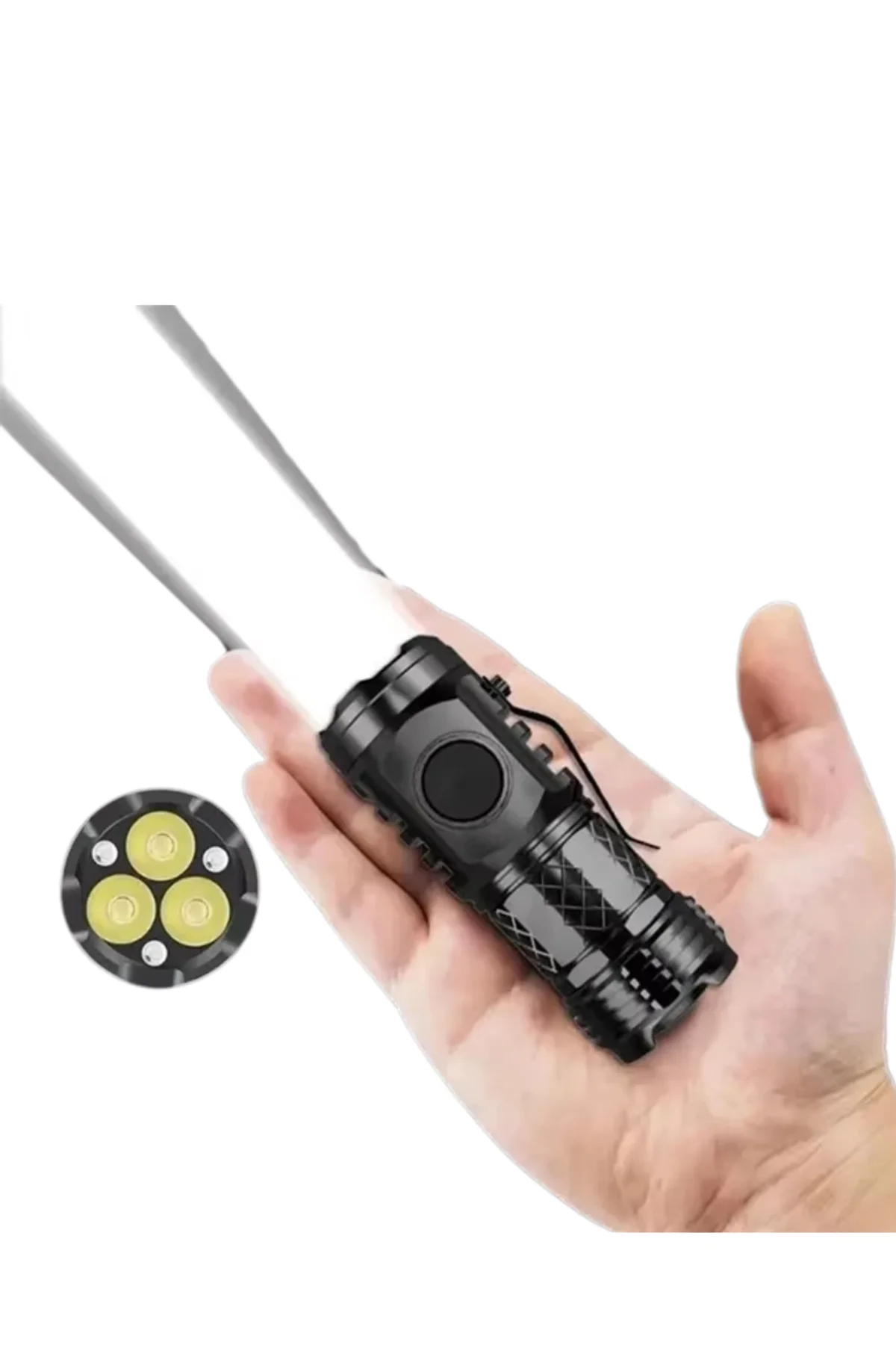 3 Led El Feneri 5 Modlu Güçlü Aydınlatma Ve Metal Klipsli - Just Cheap Store Görsel 2