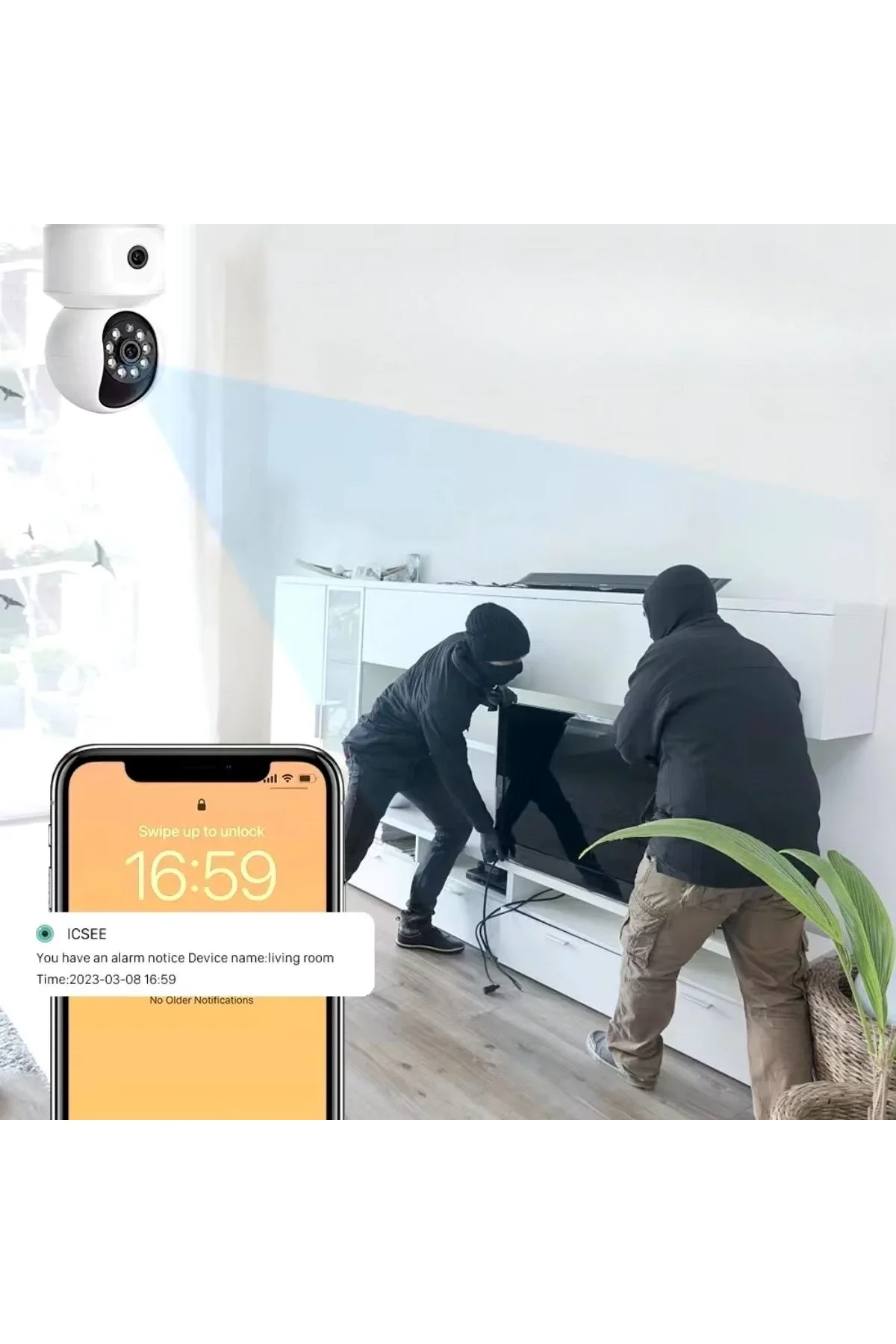 Çift Kameralı Wifi Bağlantılı Gece Görüşlü Ev Tipi Güvenlik Kamerası Yosee - Just Cheap Store Görsel 3