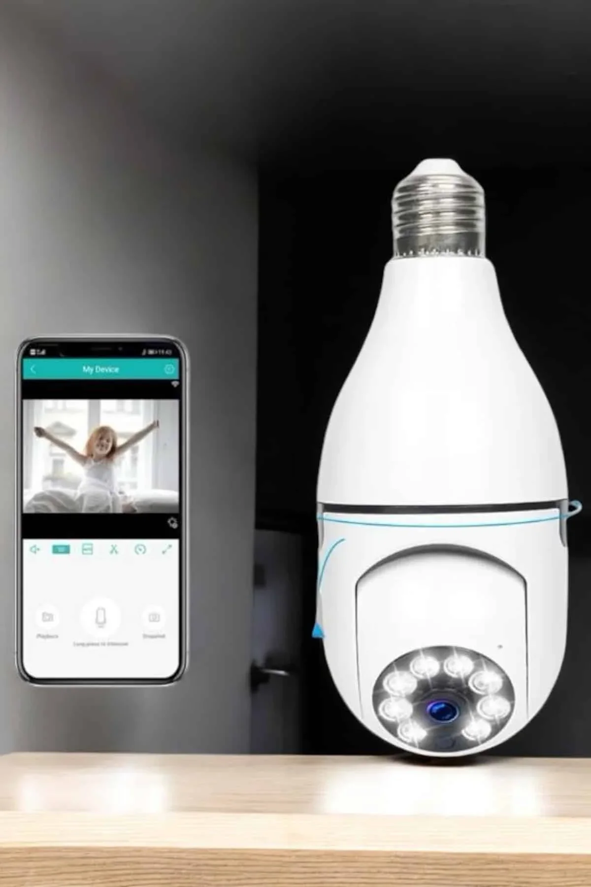 Güvenlik Kamerası Wifi Kamera Duylu Ev Kamerası Wifi Bağlantılı Dönebilen - Just Cheap Store Görsel 5