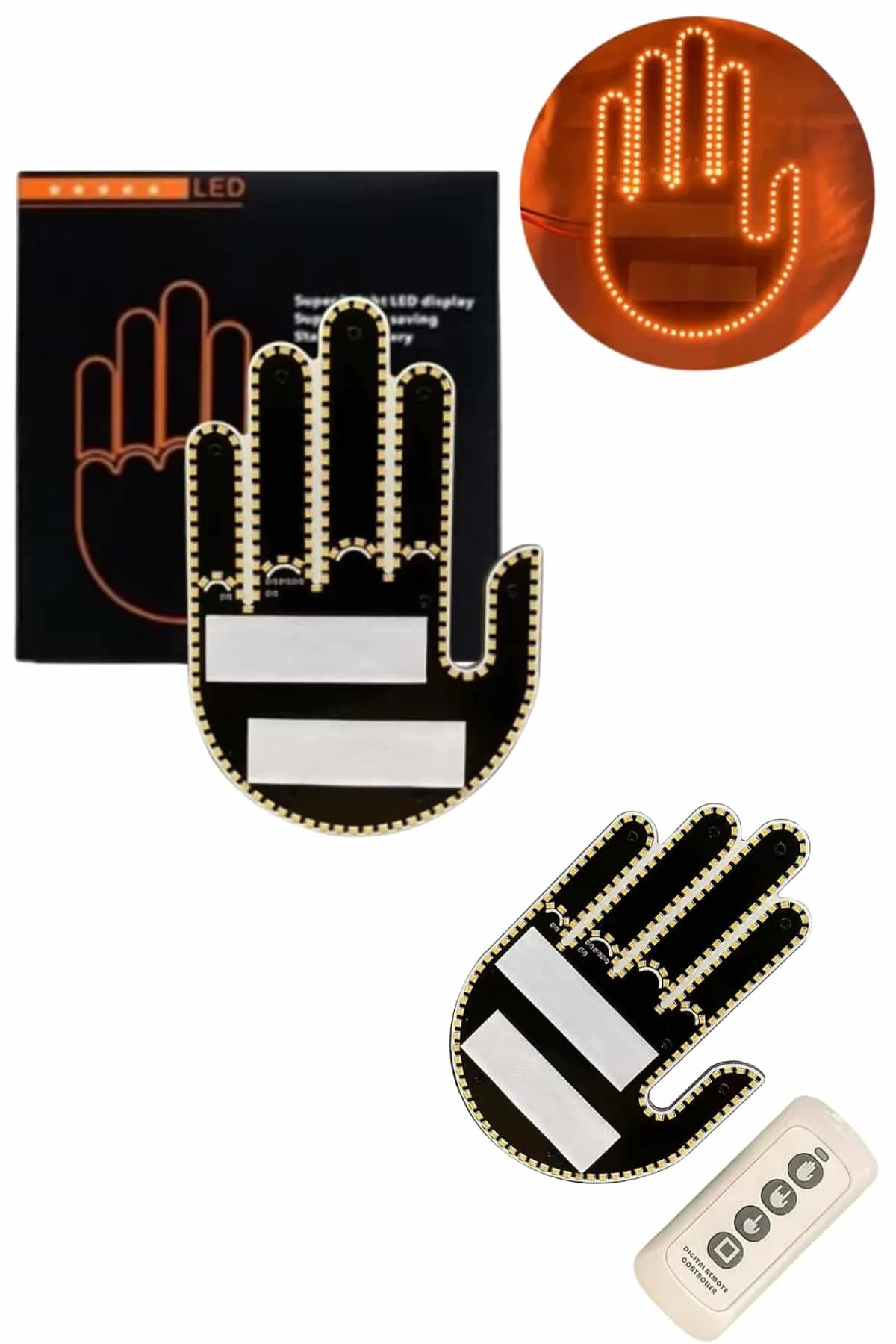 Uzaktan Kumandalı Araba Parmak Hareketi Işığı Parmak Işığı Led Araba Arka Pencere - Just Cheap Store Görsel 4