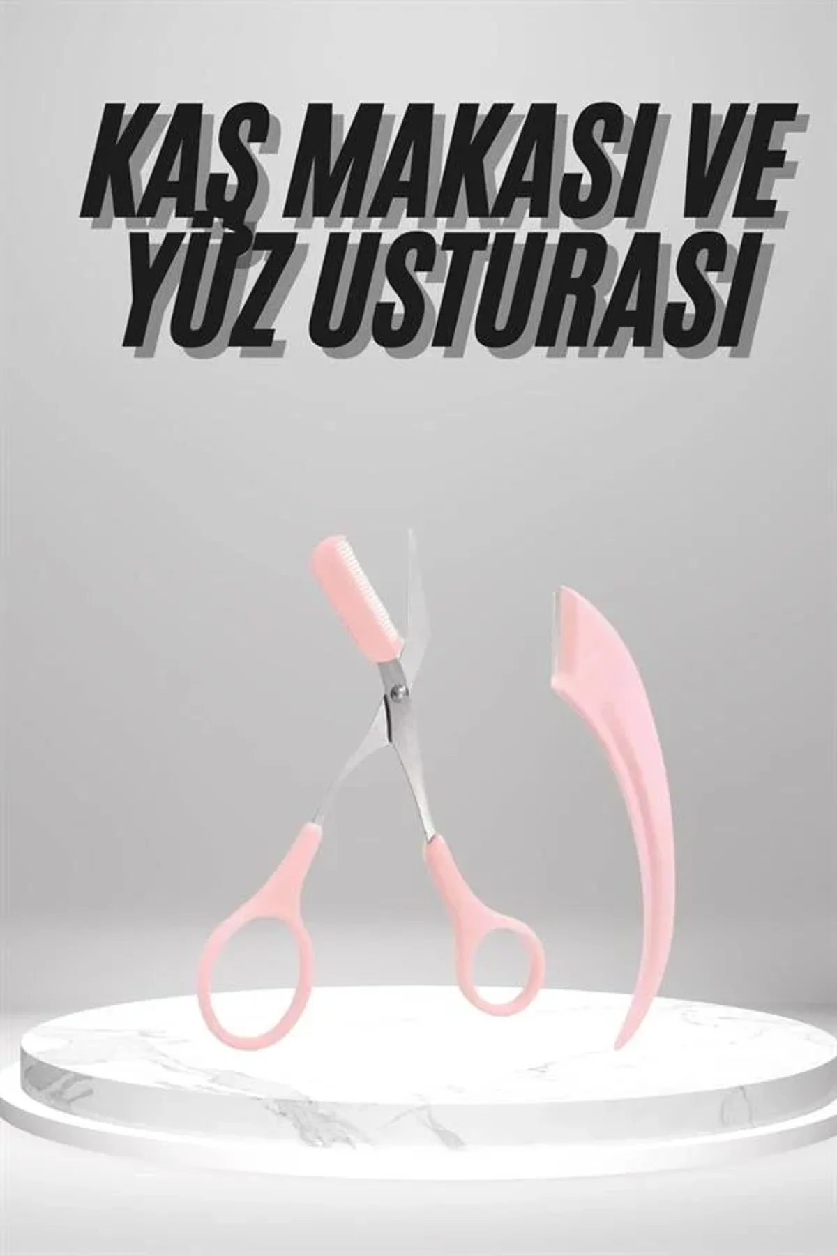 2'li Kaş Bakım Seti Taraklı Kaş Makası Ve Kaş Usturası Kaş Şekillendirici - Just Cheap Store Görsel 3