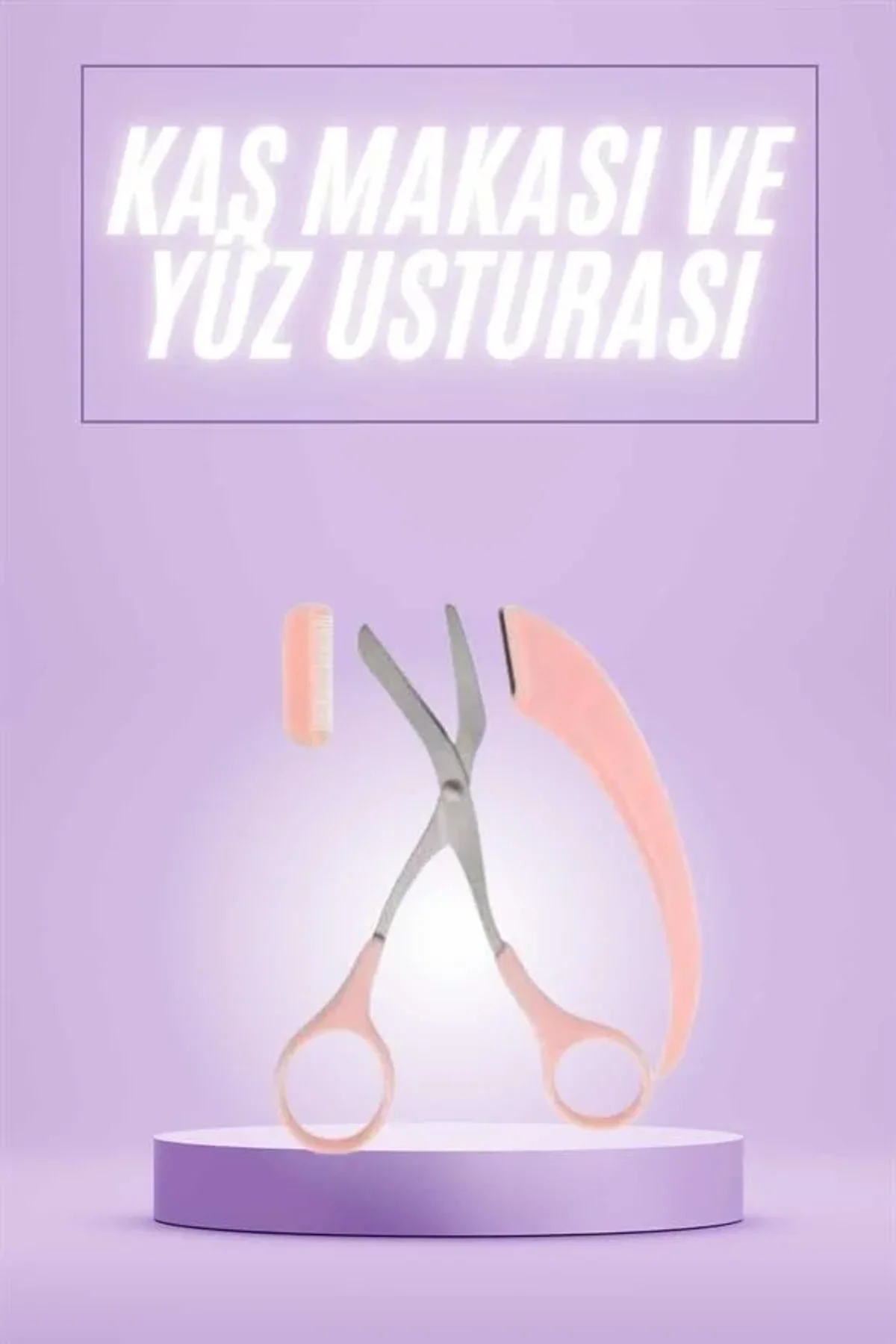 Taraklı Kaş Makası Ve Ustura Seti Kaş Düzeltme Makası Kaş Bıyık Alma Aleti - Just Cheap Store Görsel 3