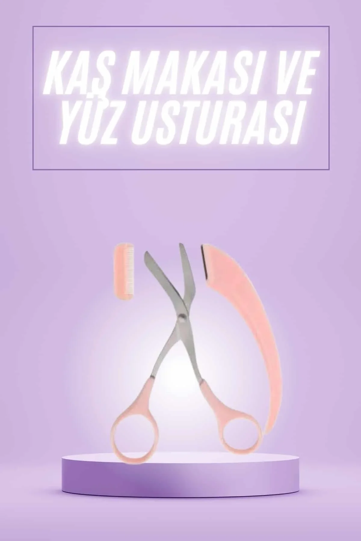Taraklı Kaş Makası Ve Ustura Seti Kaş Düzeltme Makası Kaş Bıyık Alma Aleti - Just Cheap Store Görsel 2