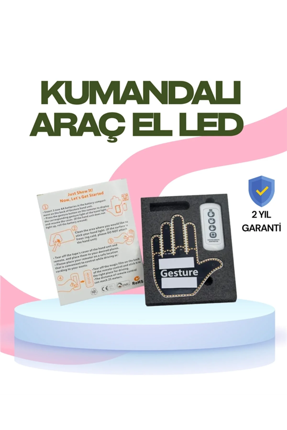 Yüksek Görünürlüklü Otomobil Jest Işığı – 3 Modlu Led Arka Cam Aksesuarı, Pratik Ve Eğlenceli