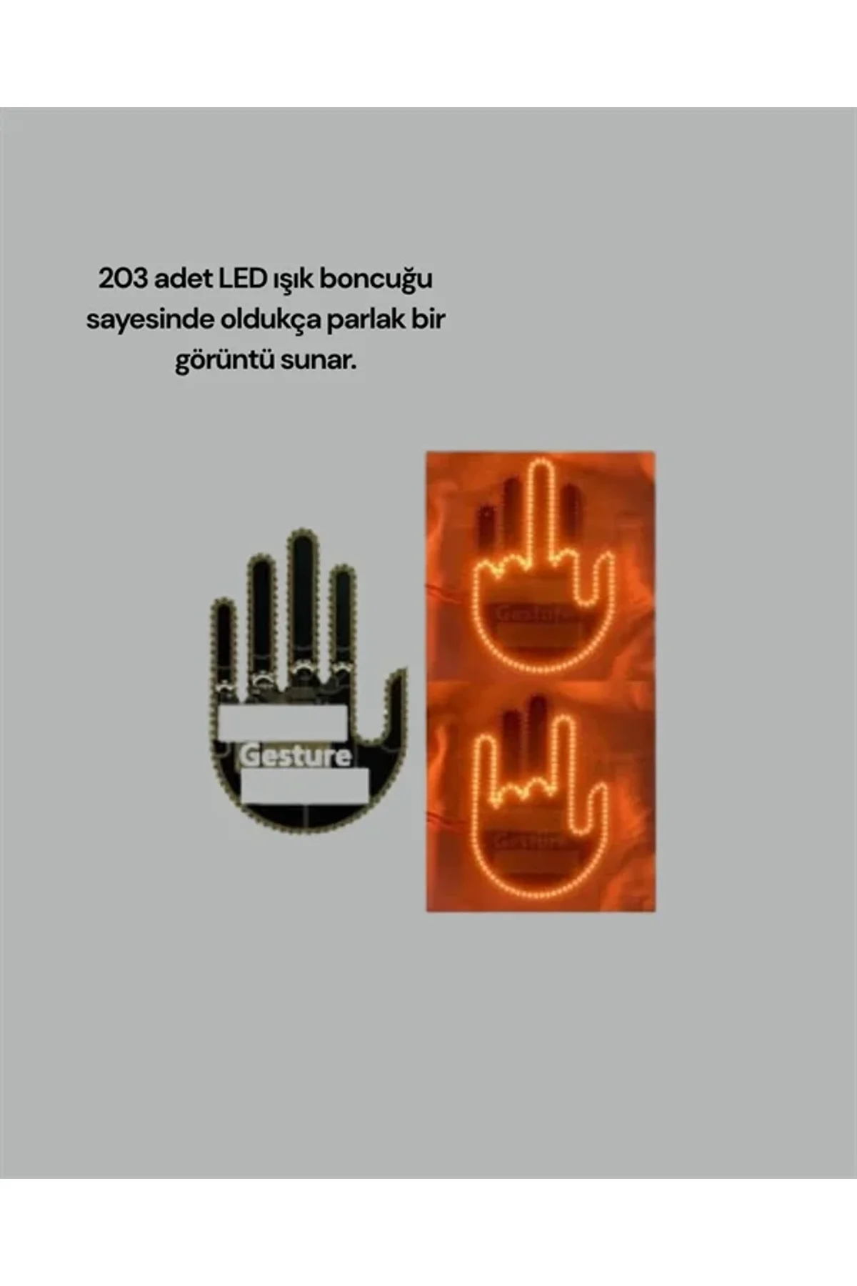 Yüksek Görünürlüklü Otomobil Jest Işığı – 3 Modlu Led Arka Cam Aksesuarı, Pratik Ve Eğlenceli - Just Cheap Store Görsel 4