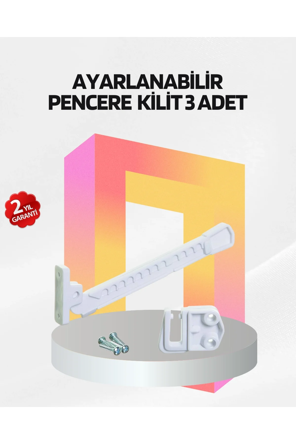 Cam Pencere Güvenlik Kilidi Açılma Sınırlayıcı Aparat 3 Adet