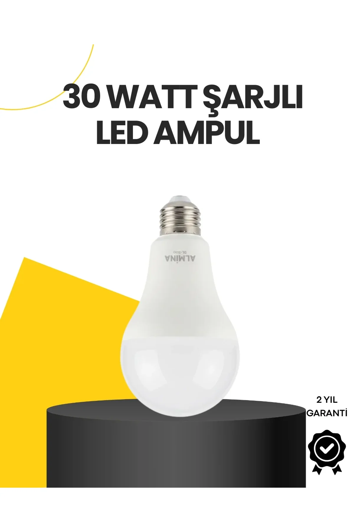 Yüksek Işık Güçlü Şarjlı Led Ampul E27 30w Enerji Tasarruflu - Just Cheap Store Görsel 2