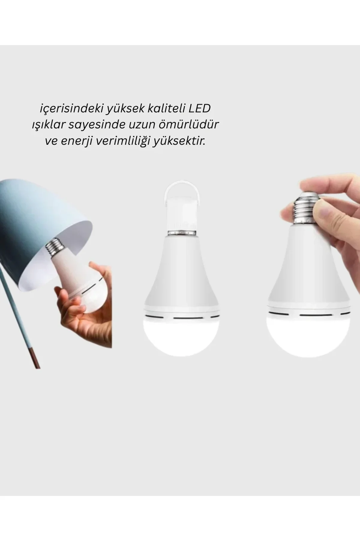 Yüksek Işık Güçlü Şarjlı Led Ampul E27 30w Enerji Tasarruflu - Just Cheap Store Görsel 4